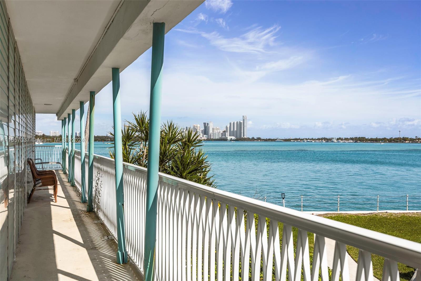 Dreamy mid-century 2-bed, 2-bath co-op condo with spectacular bay frontage on Bay Harbour Island. This lovely second floor unit features 750 SF of living space, gorgeous terrazzo floors throughout , light-filled spaces and views of Biscayne Bay. Enjoy beach-town living in the Magic City! The Bay Harbor Club boasts lush tropical landscaping, swimming pool, shuffleboard, BBQ area + more. Reserved parking and within walking distance of Miami's coolest shops and restaurants. No rentals. No pets. Cash only. CO-OP DUES ARE PAID SEMI-ANNUALLY. **See broker remarks.