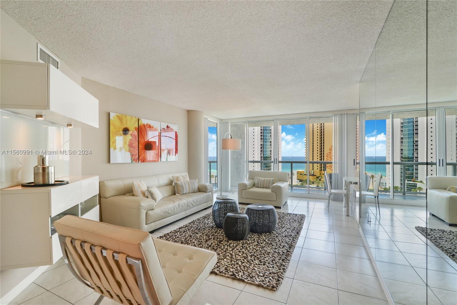 Completely furnished turn-key 2 bedroom, 2 full baths condo in fabulous Sunny Isles Beach on OCEANIA ISLAND.  Super clean and spacious. King size bed in master, 2 twins in guest bedroom and queen sleeper sofa in den for occasional overnight guests. Access to private beach club and health club & spa available to tenants. The building has undergone recent renovations to the lobby and hallways. 24-hour security, valet parking, heated swimming pool, tennis courts, gym, beauty salon and so much more. Call or text LA. Tenant occupied until May 1, 2024.