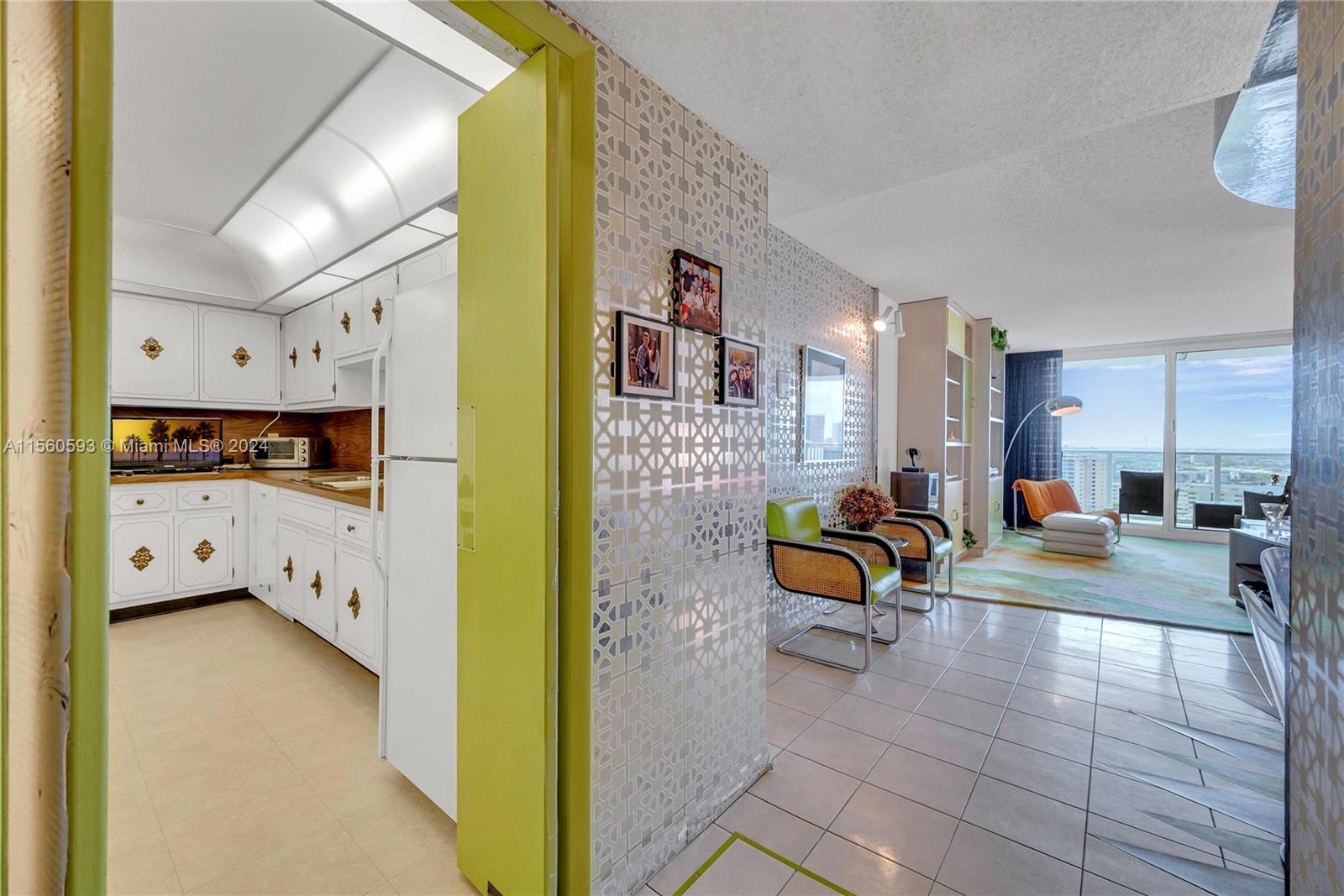 Kitchen and living room view