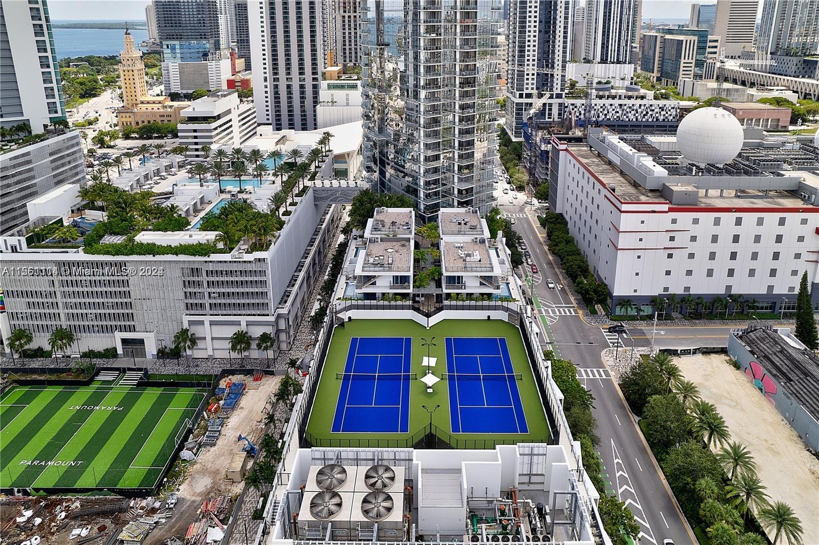 tennis court and soccer field