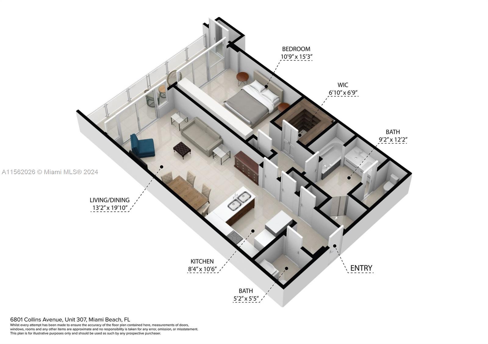6799 Collins Ave 307, Miami Beach, Florida 33141, 1 Bedroom Bedrooms, ,1 BathroomBathrooms,Residentiallease,For Rent,6799 Collins Ave 307,A11562026