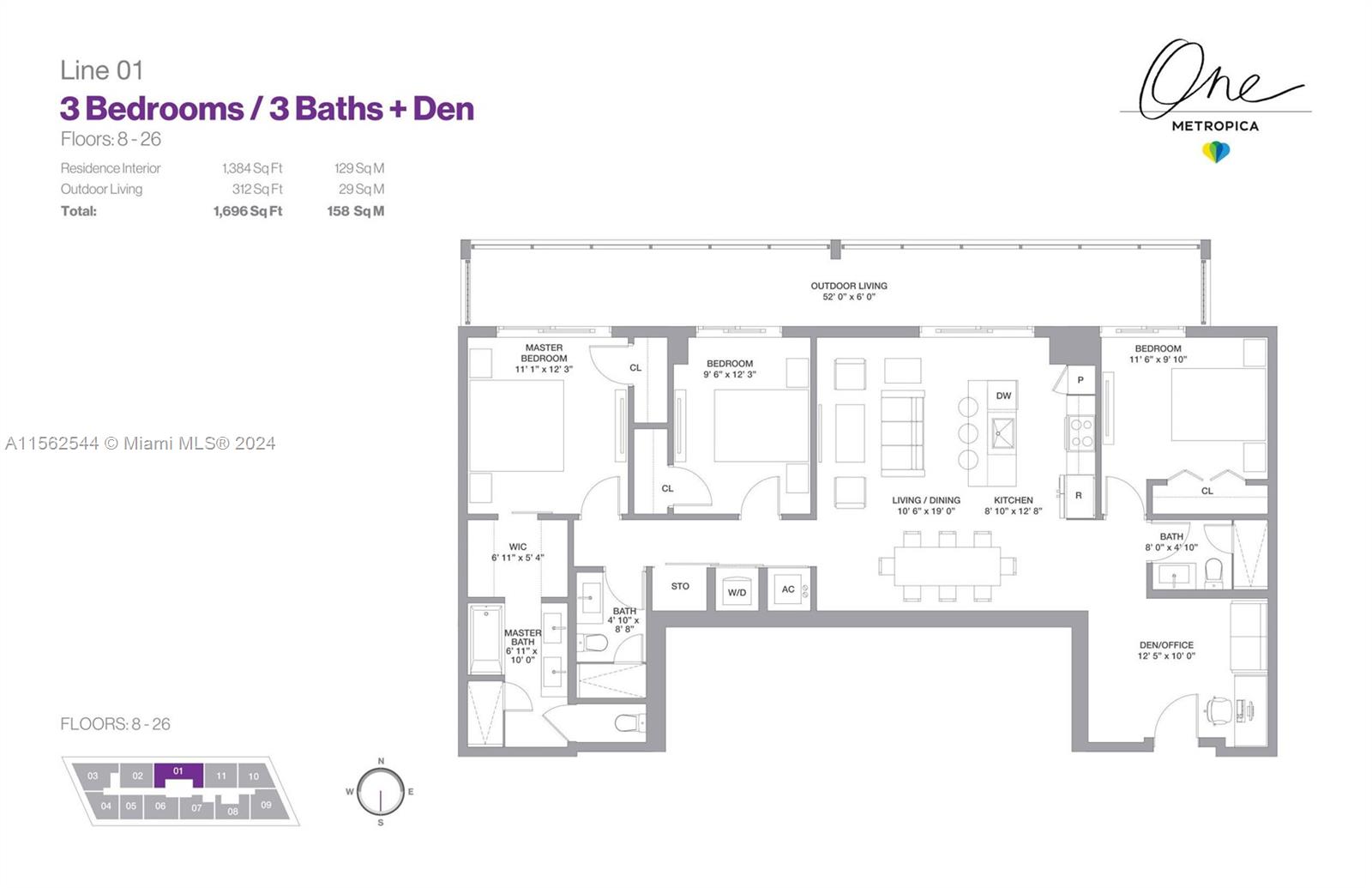 2000 Metropica Way 2601, Sunrise, Florida 33323, 3 Bedrooms Bedrooms, ,3 BathroomsBathrooms,Residential,For Sale,2000 Metropica Way 2601,A11562544