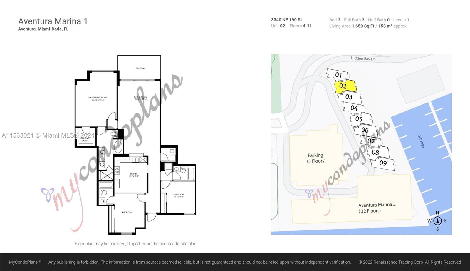 3340 NE 190th St 502, Aventura, Florida 33180, 3 Bedrooms Bedrooms, ,3 BathroomsBathrooms,Residential,For Sale,3340 NE 190th St 502,A11563021