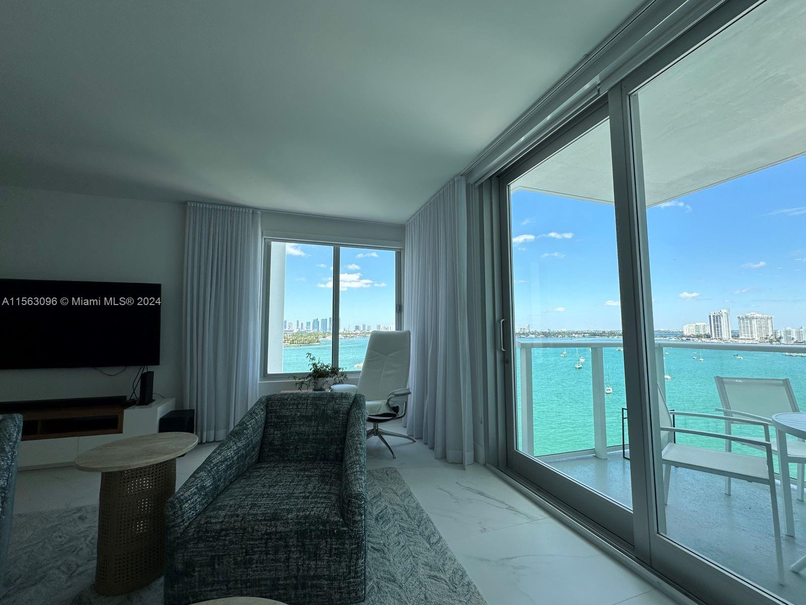 COMPLETELY RENOVATED and MODERN, 1BR and 1.5BA unit has Breathtaking Bay and Skyline Views in the heart of South Beach. This FURNISHED unit has high-end finishes, top-of-the-line appliances, and an open kitchen with an in-unit Washer and Dryer. 24-Hr Concierge and Security. Rent Includes Cable, Internet, Hot Water, and Trash Removal. 

The Mirador 1000 is a full-amenity building with a newly renovated pool deck. It is within walking distance of Whole Foods, Walgreens, Restaurants, Lincoln Rd, and Ocean Drive. It is within 15 minutes of Downtown Miami, MDC Arena, Museum Park, MIA, the Design District, and Wynwood. The unit is available from May 15 to November 30, 2024. It is a Waterview Oasis. You do not want to miss out on this unit. CALL TODAY for YOUR Private Showing.
