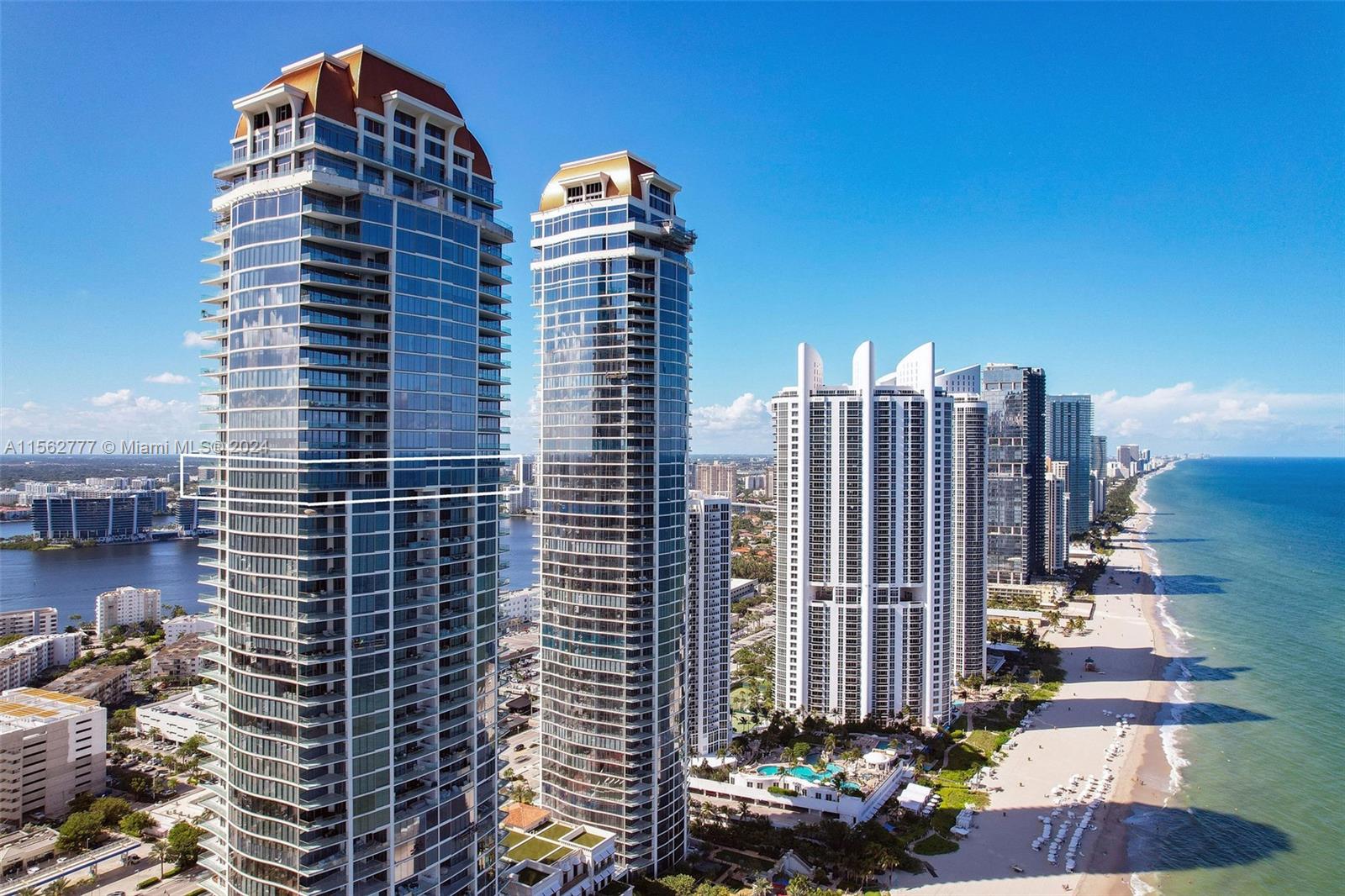 The TS3405/07 custom one-of-a-kind unit is a masterpiece of opulence on the 34th floor of the ultraluxurious & secure Estates at Acqualina in Sunny Isles Beach with endless ocean views. Boasting 7 generously appointed bedrooms & 9.5 lavishly designed onyx & marble bathrooms, meticulously crafted to cater to those who seek the pinnacle of coastal oceanfront living in a floor plan designed to ensure utmost privacy & comfort. Primary Suite encompasses the bedroom, substantial bathroom inc 2 showers, 2 lavatories, dry sauna, her closet w ocean views, his closet, sound-insulated music room & an office, both opening onto large ocean-front-facing terrace. Bonus rooms are a media room and an exercise room which can also be utilized as a play room. A must see and easy to show.