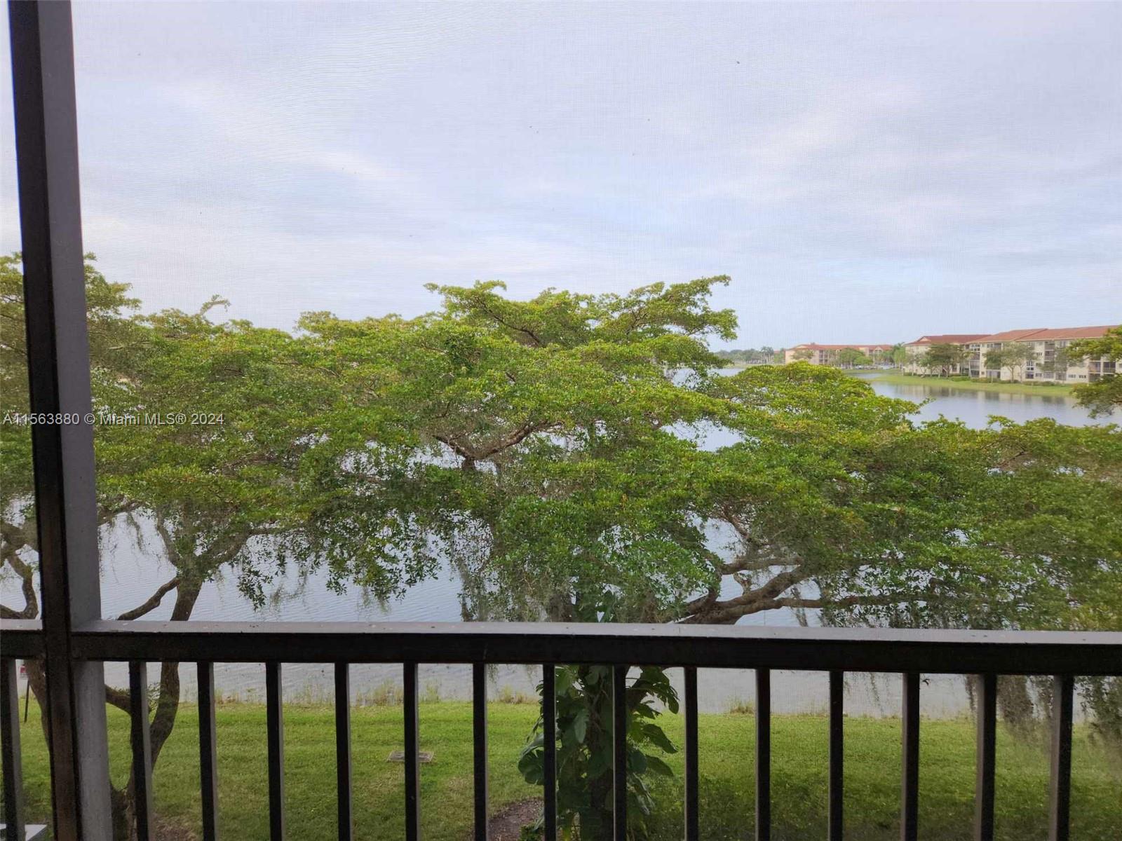 Screened in balcony facing north