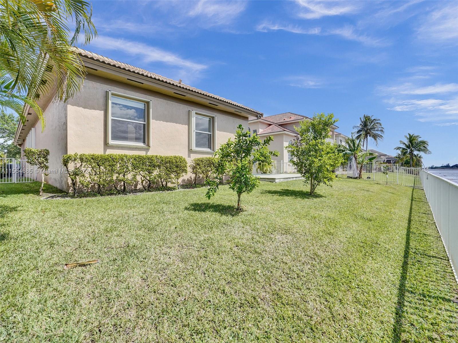 Backyard with fruit trees