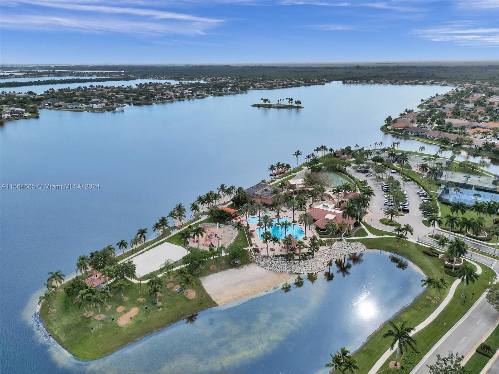 Looking over towards the peninsula that houses the amenities