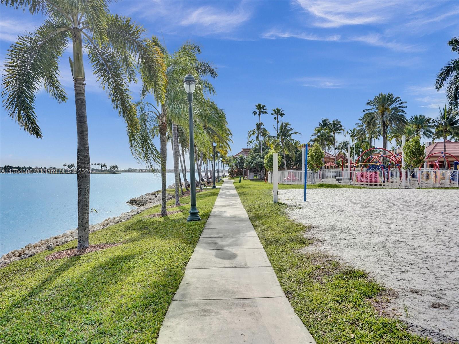 Walking paths along the water