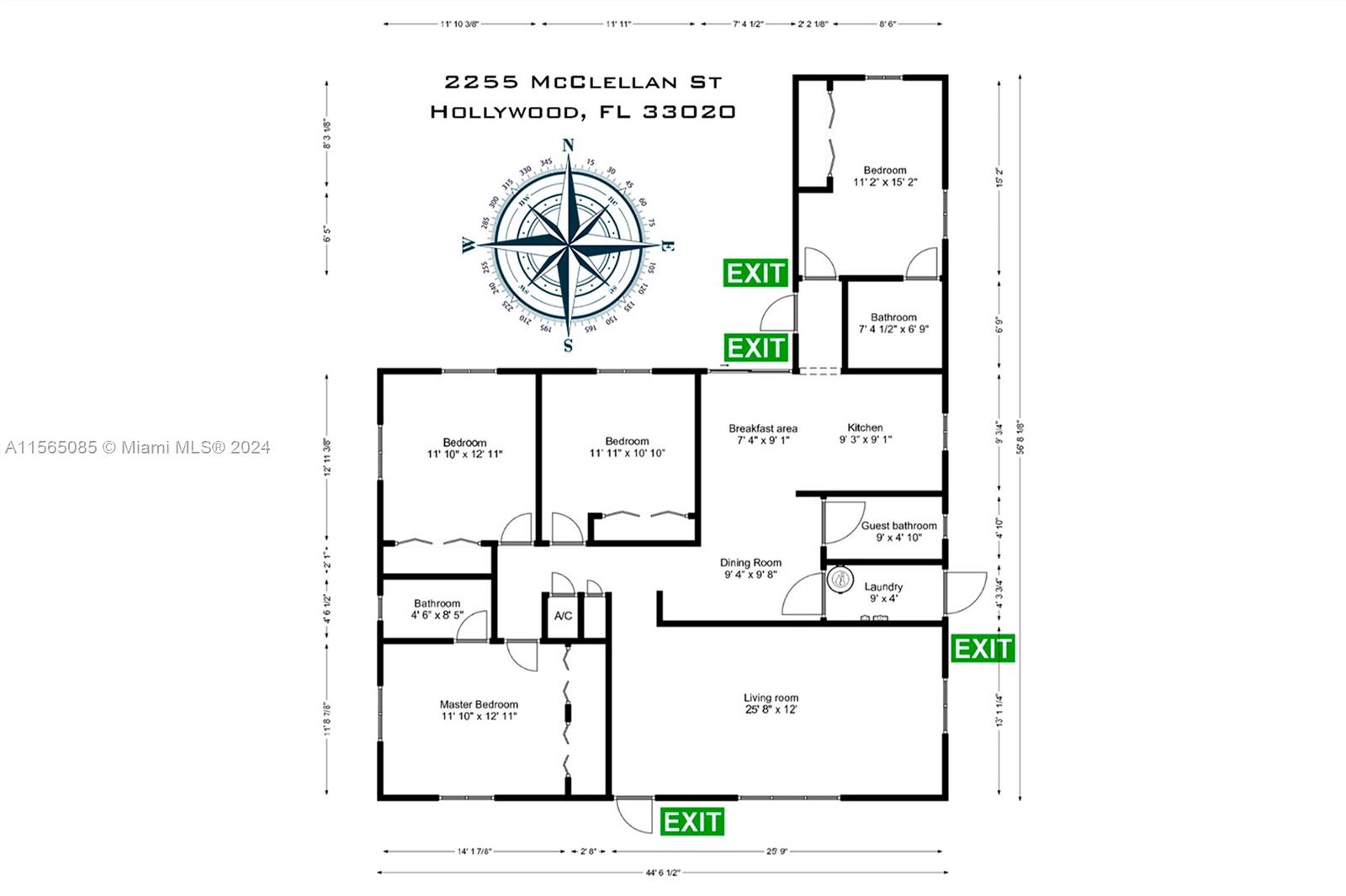 2255 Mcclellan St, Hollywood, Florida 33020, 4 Bedrooms Bedrooms, ,3 BathroomsBathrooms,Residential,For Sale,2255 Mcclellan St,A11565085