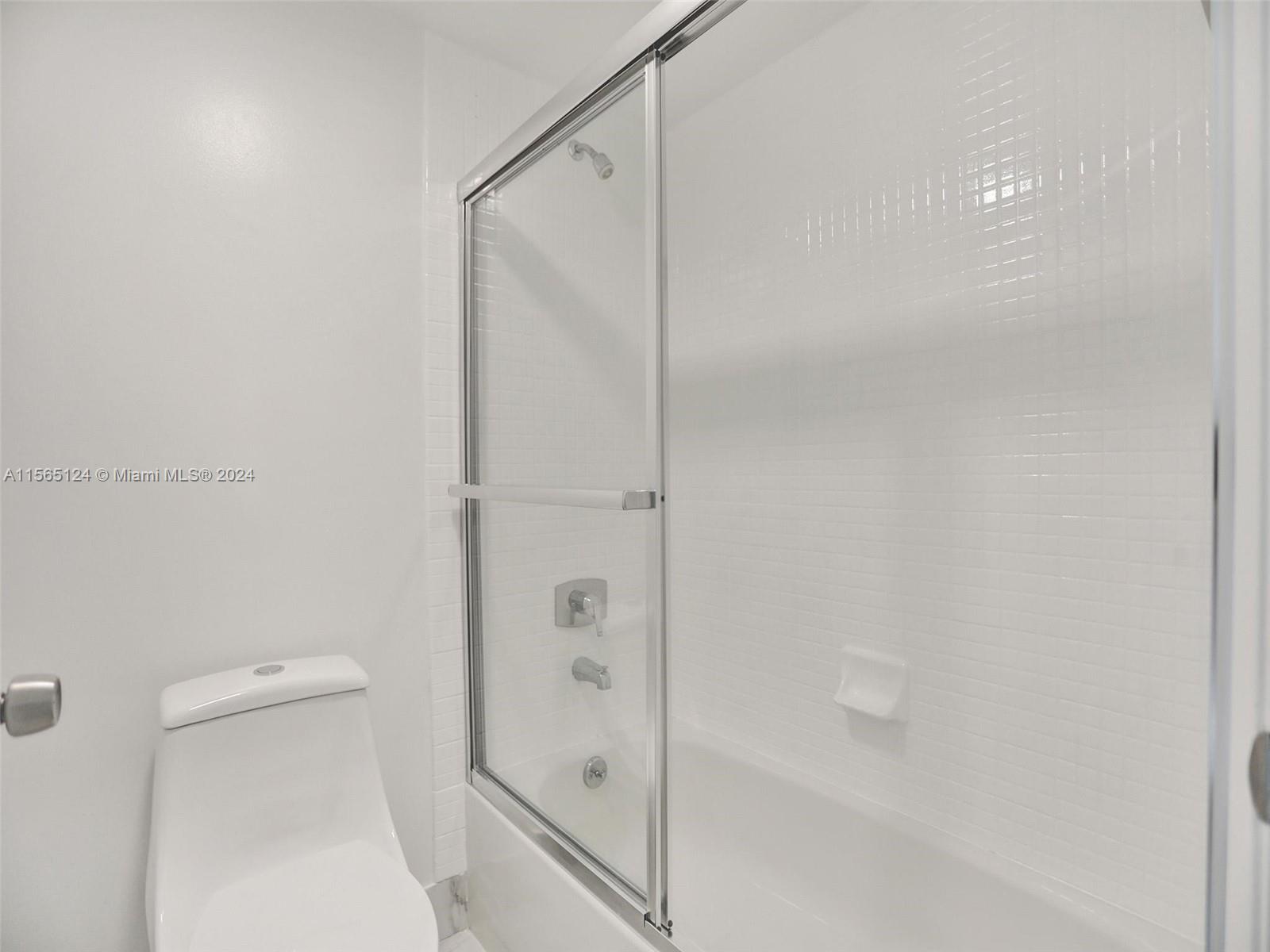 Separate toilet and shower/tub combination