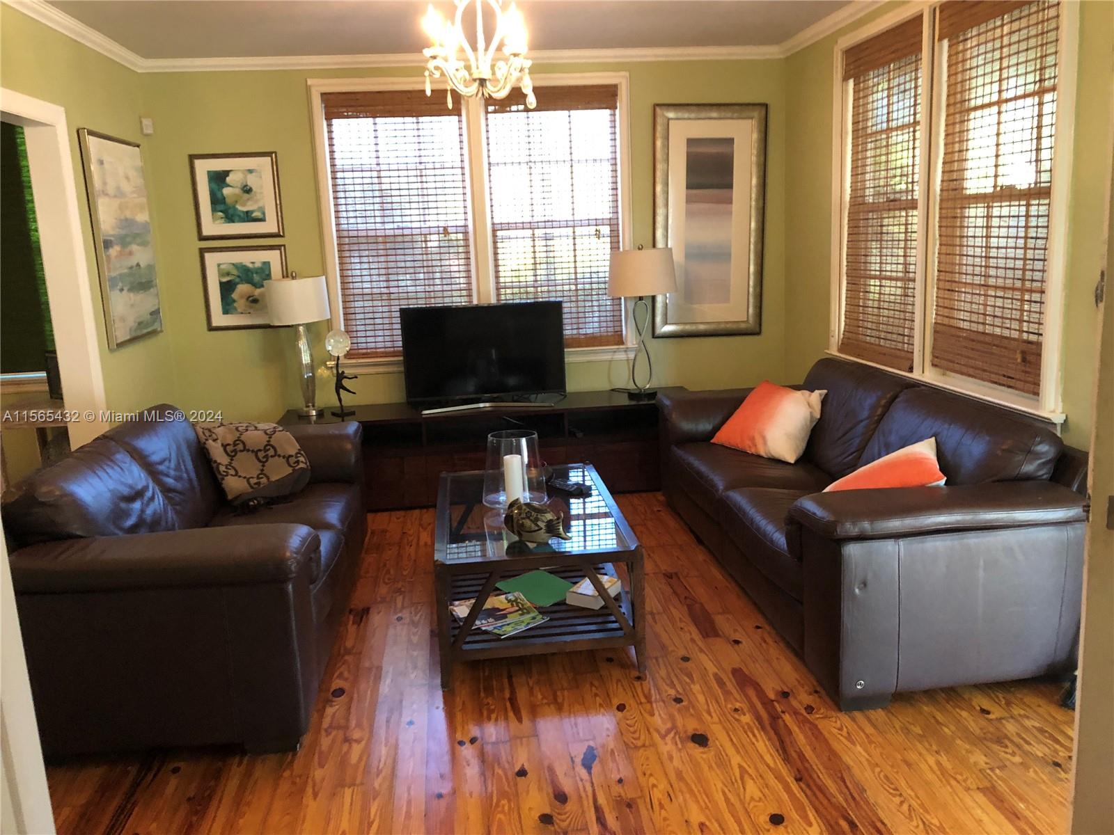 Cozy living room with hardwood floors