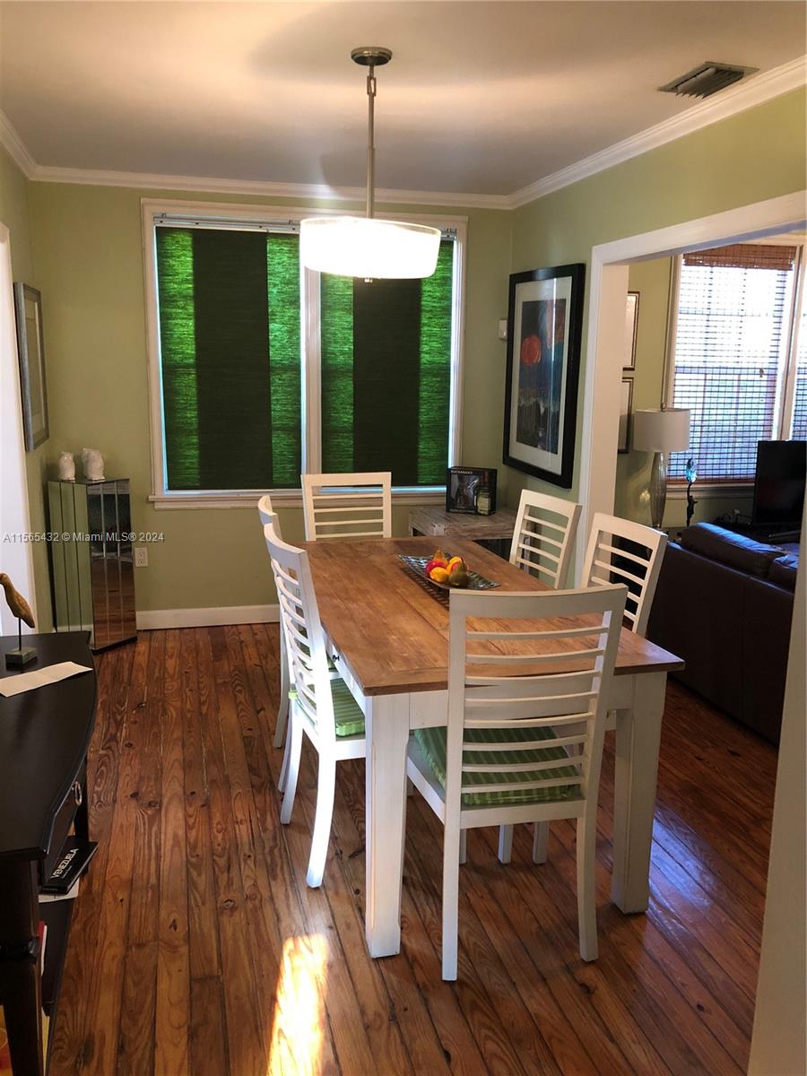 Dining room with hardwood floors