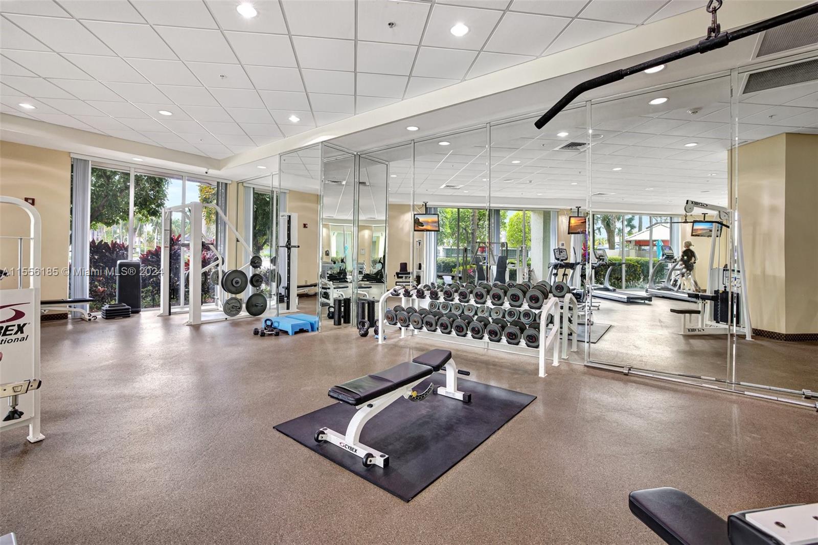 Incredible gym w/ waterfront views
