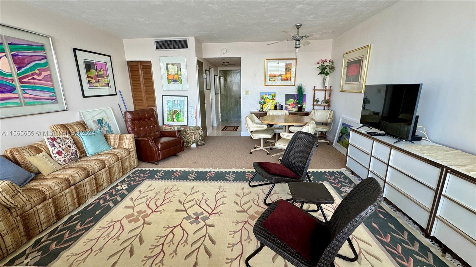 549 Sq.Ft where you can fit a couch, a bed, and a dining room set