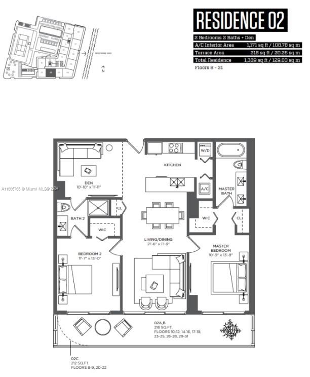 3401 NE 1 1702, Miami, Florida 33137, 2 Bedrooms Bedrooms, ,2 BathroomsBathrooms,Residentiallease,For Rent,3401 NE 1 1702,A11566755