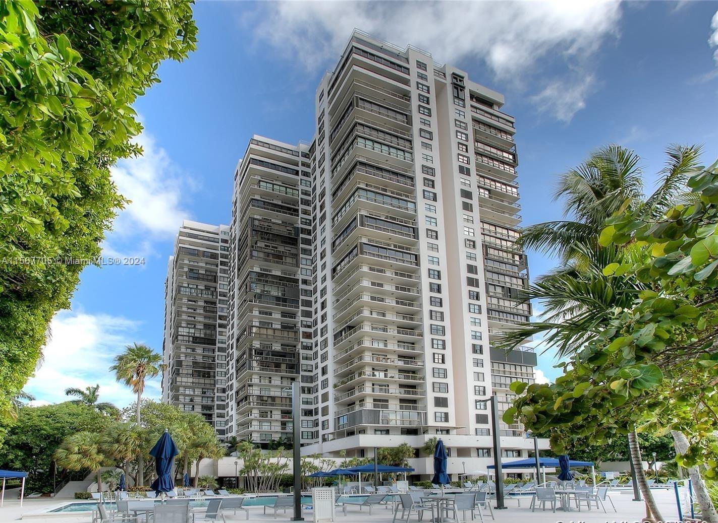 STUNNING VIEW TO KEY BISCAYNE, FURNISHED UNIT, ENCLOSED BALCONY, IMPACT WINDOWS THROUGHOUT APT., ELECTRIC SHADES, MARBLE FLOORS, OFF WHITE IN LIVING & DINING ROOM,WOOD IN BOTH BEDROOMS. WASHER & DRYER INSIDE THE UNIT. LARGE WALK IN CLOSETS, SECURITY 24/7, IN LOBBY & GATE,ONE ASSIGNED COVERED PARKING SPACE. HEATED LAP POOL, 5 TENNIS COURTS, BEAUTY SALON, VALET 24/7