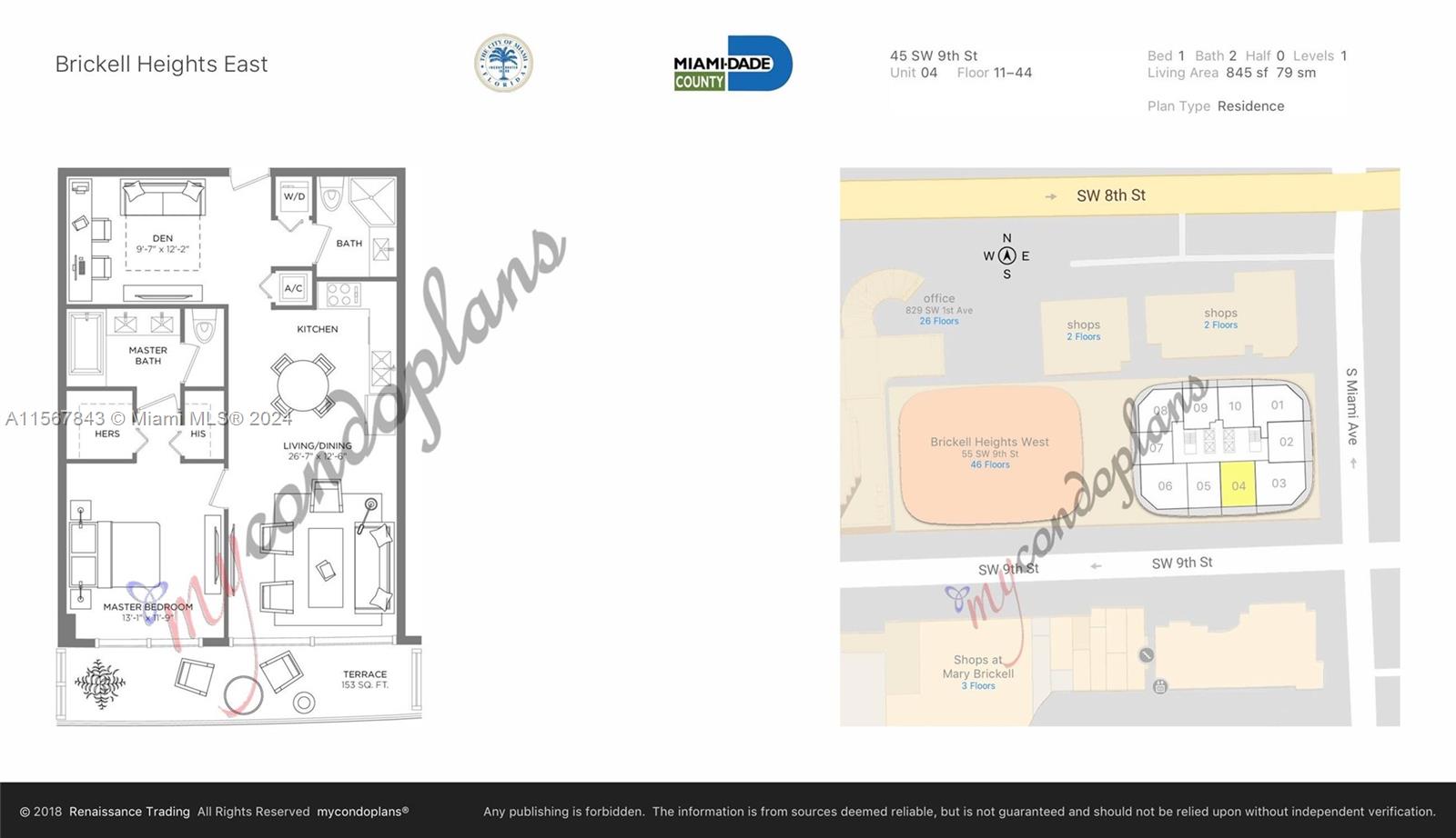 45 SW 9th St 2304, Miami, Florida 33130, 1 Bedroom Bedrooms, ,2 BathroomsBathrooms,Residentiallease,For Rent,45 SW 9th St 2304,A11567843