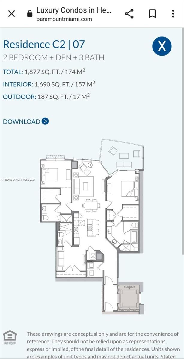 Plat indicates 1,690 sf