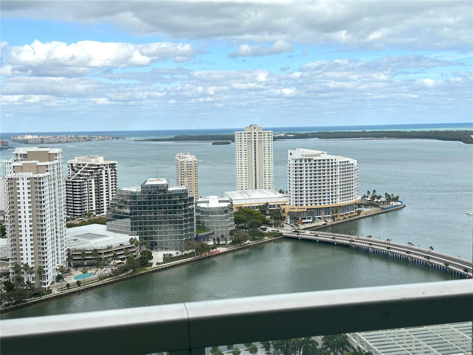 Furnished corner unit with Breathtaking direct water view to Virginia Key & Fisher Island! This impeccable 2 Bed + 2 Bath unit features floor-to-ceiling windows with an exceptional open floor plan, ample walking closets, a modern kitchen with top-of-the-line Monogram and Bosch appliances, a stylish bathroom with sleek glass door, Jacuzzi and double sink, hurricane impact windows throughout, and more! Prestigious 500 Brickell offers great resort-style amenities including 3 Heated Pools, a Sauna, Steam Room, Jacuzzi, a Gym, Party Room, Movie Theater, a pool table, and more! Steps away from Brickell Citi Centre, fine dining, and world-class shopping.