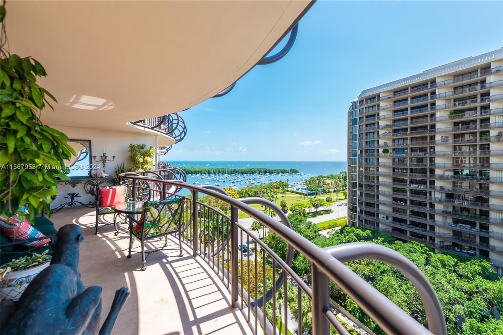 An opportunity to own in the ever growing Coconut Grove. Amazing water and city views at all times of the day and night from every room through floor to ceiling new impact glass. Forty year recertification process has been completed. New pool, hot tub spa, newly furnished poolside terrace and tennis courts have just been inaugurated. Grove Towers is a full service building 24 hours a day including valet parking. The unit comes with 1 deeded parking, lots of extra parking, storage, spacious bedrooms and added closet space . Updated cabinetry, appliances. All Coconut Grove has to offer is only steps away. Live here and enjoy restaurants, shops, movies supermarkets, boat clubs, marinas and so much more without having to drive!!!!!
 Great property with good energy. Come and see for yourself!