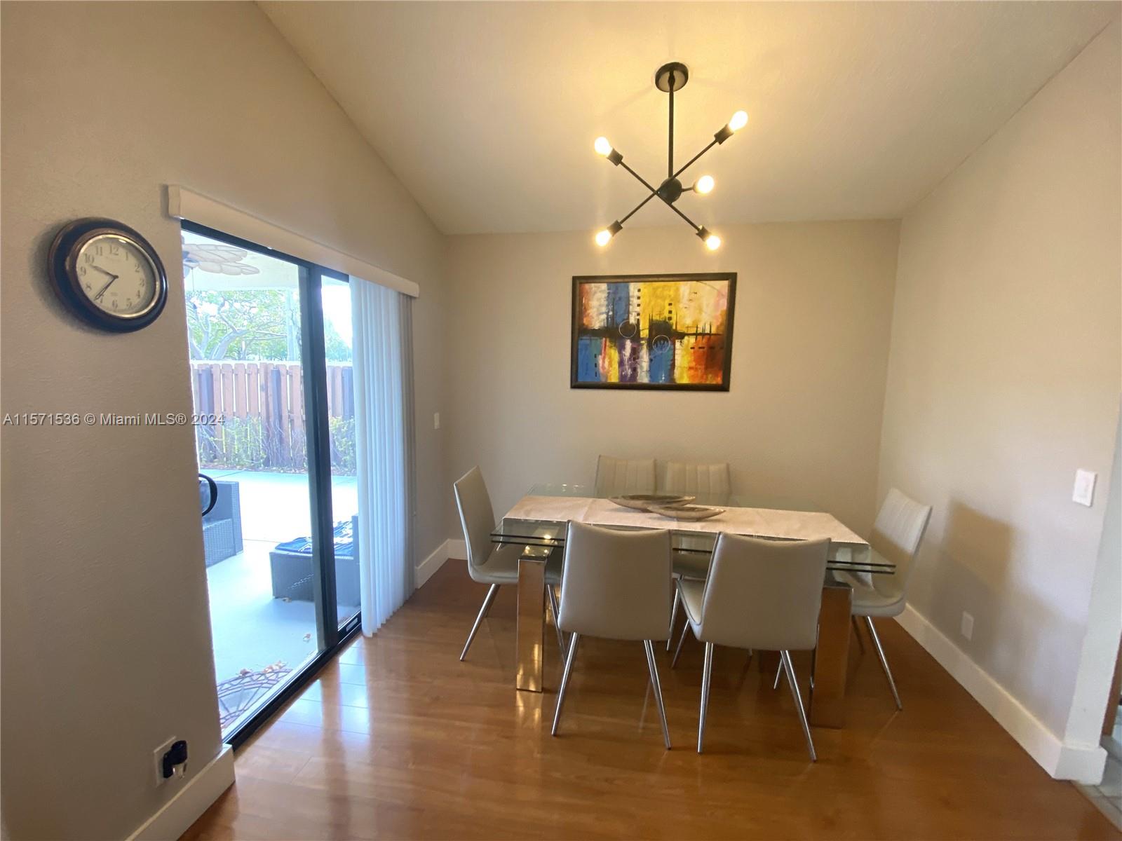 Dining area with access to the patio