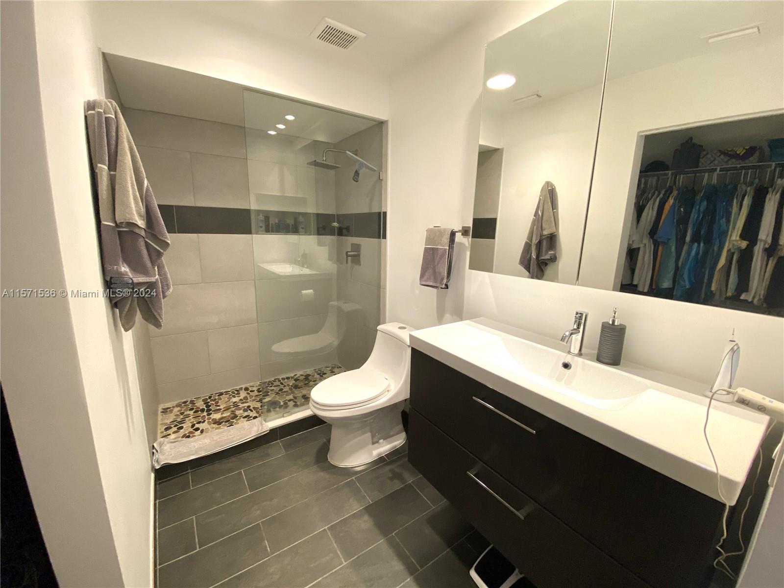 Fully remodeled Master Bathroom with walk-in closet