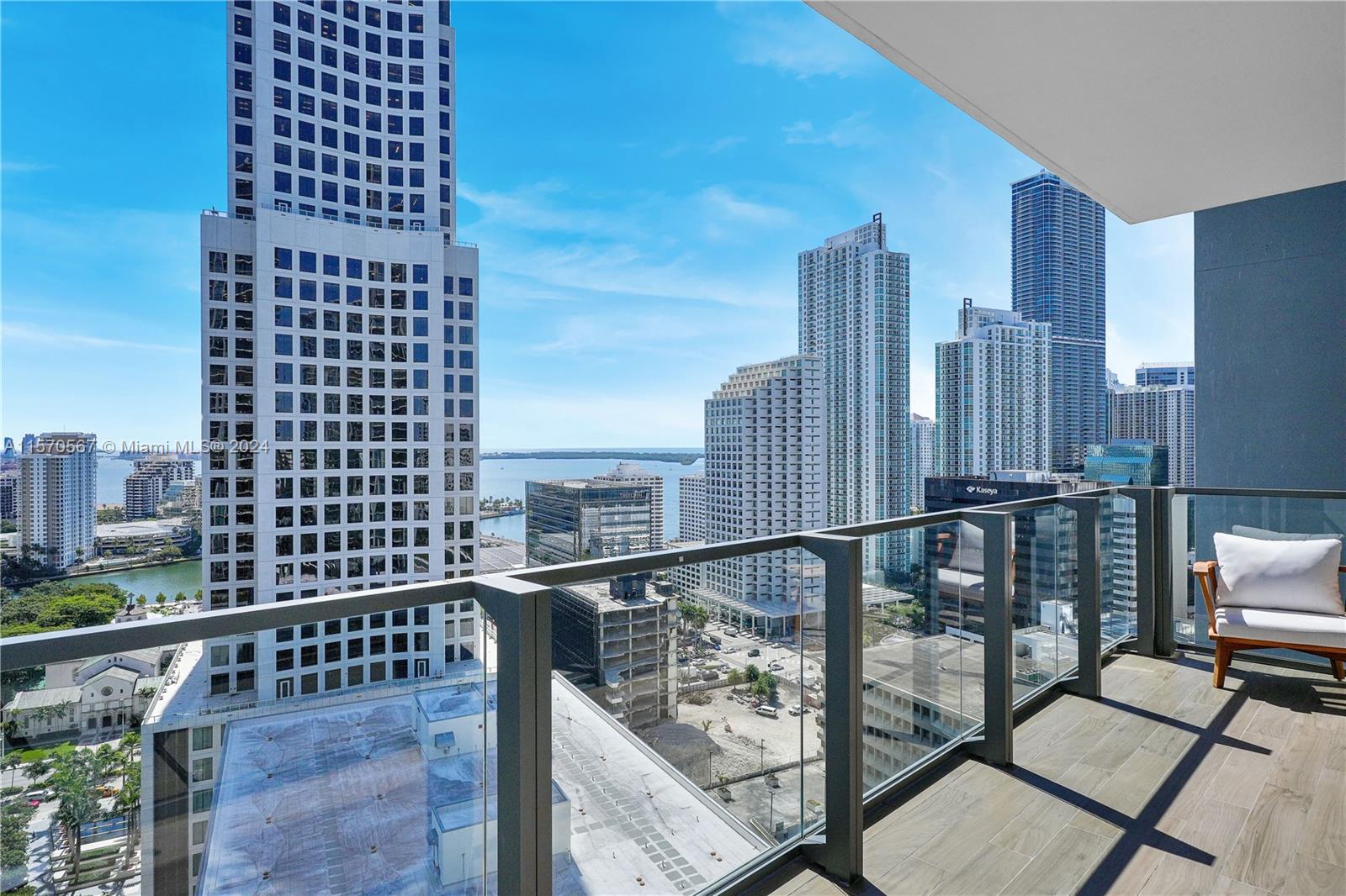 Experience and call this light filled, directly east facing unit offering water and city views your next home in the desirable Reach at Brickell City Centre. This 1 bed, 1.5 bath features floor to ceiling 10’ windows and doors, marble floors throughout and top of the line chef’s kitchen with modern cabnietry and quartz countertops, Bosch stainless steel appliances and island. Primary suite offers walk in oversized closet and spacious bathroom with shower & soaking tub and two sinks. Reach at Brickell City Center offers convenience and total enjoyment from the half-acre amenity deck which includes tropical gardens, bbq grills, 2 swimming pools, outdoor & indoor fitness, spa and children's play area. Direct access to top rated dining and shopping. 24 hour concierge and security.