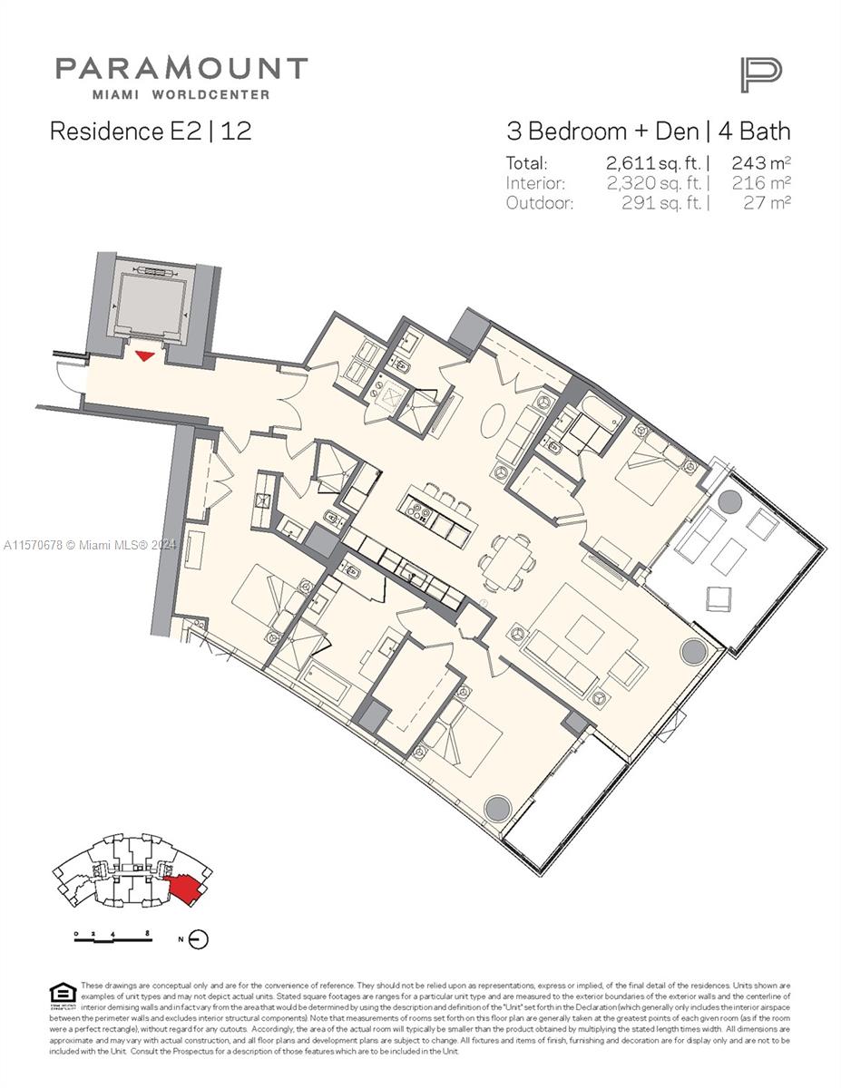 851 NE 1st Ave 3312, Miami, Florida 33132, 3 Bedrooms Bedrooms, ,4 BathroomsBathrooms,Residentiallease,For Rent,851 NE 1st Ave 3312,A11570678
