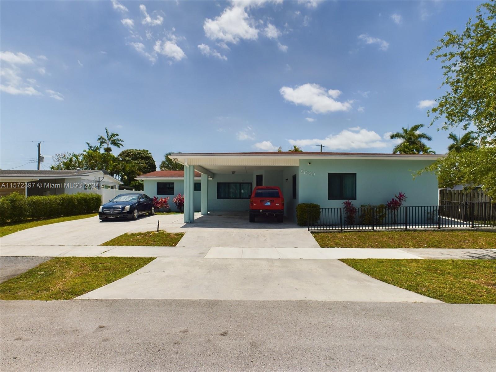 Tucked away in Cutler Bay, this single-family home boasts a pool, a smart split floor plan with 5 bedrooms and 3 bathrooms, and numerous upgrades including new impact-resistant windows, a modern HVAC system, and a brand-new washer, dryer, and pool pump. It's freshly painted exterior invites you in. A standout feature is the 1 bedroom, 1 bath suite with its own entrance and wet bar, perfect for rental income. The backyard is a private retreat with a pool for relaxation. Situated in a family-friendly community with top-rated schools, it offers easy access to the turnpike, golf cart-friendly streets, and is close to shopping, dining, and Black Point Marina for boating enthusiasts.