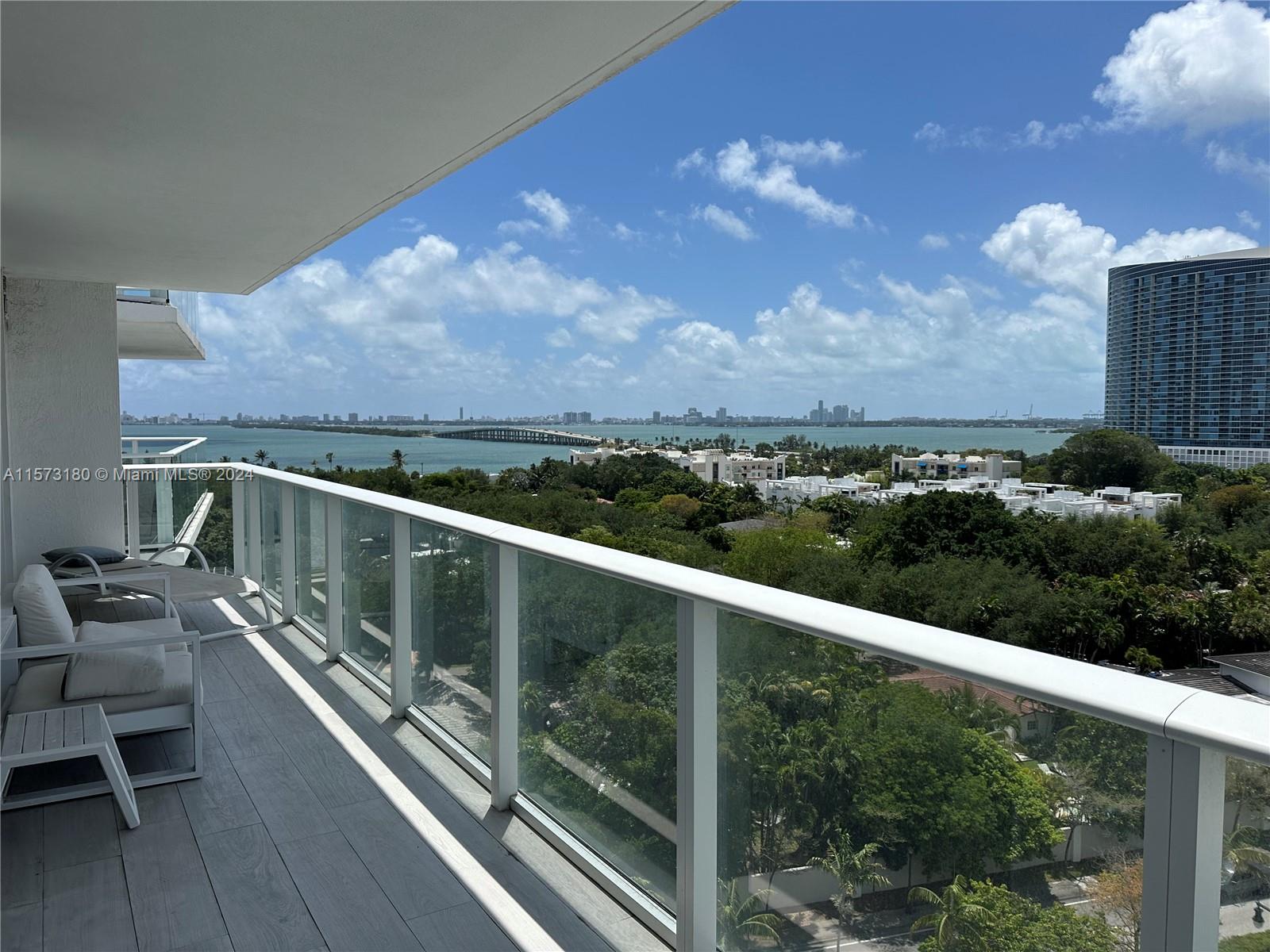 This exquisite unit boasts 2 bedrooms and 2 bathrooms, complemented by breathtaking views of the water. It features a large, naturally-lit living and dining area, and an open kitchen outfitted with premium stainless steel appliances. Each bedroom is equipped with solar screens and blackout shades for comfort. Conveniently located within walking distance to the Design District's shopping and dining options. The building is secured with impact-resistant glass and provides top-notch amenities like an advanced gym, a rooftop barbecue space, and a summer kitchen. Opportunity Price! Showings are easily arranged.