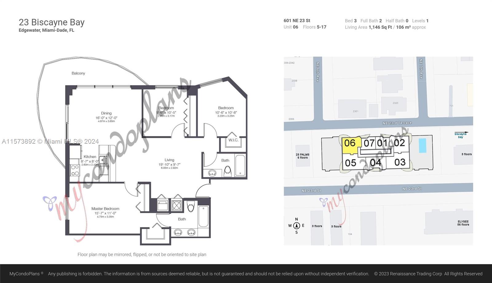 601 NE 23rd St 1006, Miami, Florida 33137, 2 Bedrooms Bedrooms, ,2 BathroomsBathrooms,Residentiallease,For Rent,601 NE 23rd St 1006,A11573892