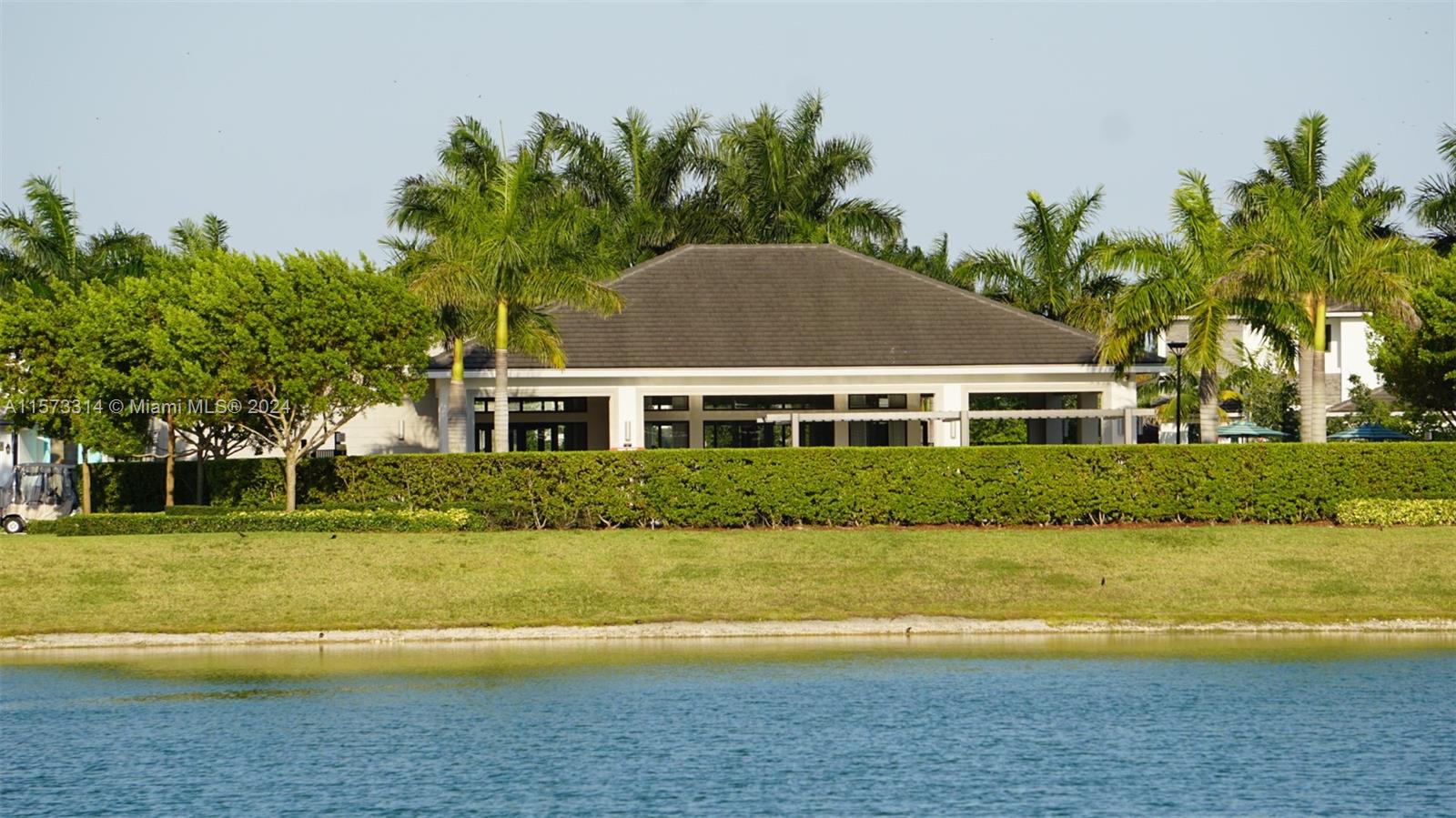 Club house seen from across the lake