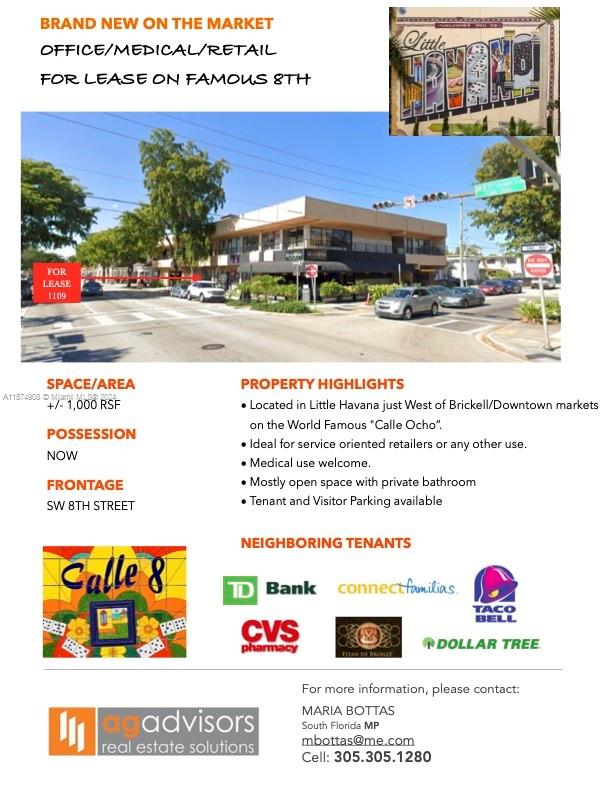 1101 SW 8th St #Retail 1109 For Sale A11574908, FL