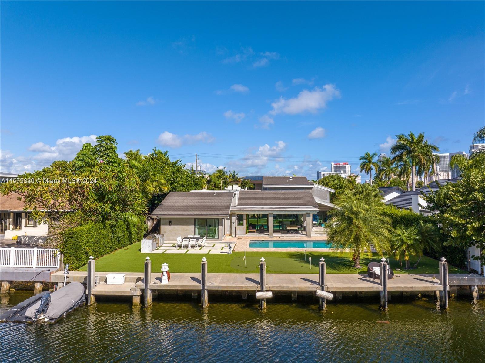Beautiful waterfront home in one of the most desirable areas of Hallandale Beach. 100" boat dock with new seawall, upgraded electric and 2 jetski slips. No restricted bridges and easy access to the ocean. The yard and property require little maintenance. This home is a gem, and the potential is endless. Vacant lots in this same neighborhood are priced as much as 4 million. The home has top-of-the-line all-new appliances, a brand-new roof, and more.