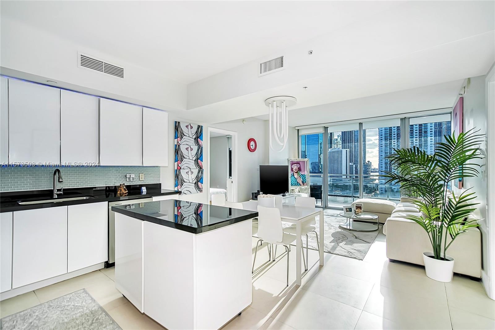 Rarely available stunning fully furnished 2/2 waterfront unit with a split layout for maximum privacy between the two spacious bedrooms, offering both - panoramic city & Brickell City Center and Miami River views. Mint Condo is a luxury gated community on the River across from the Brickell City Centre. Best line in the building without trains and I-95 noises. The building features top amenities including an infinity pool, jacuzzi, fitness center, separate spa area and 24-hour valet and Concierge. Located within walking distance to Mary Brickell Village, it's also minutes from Miami Beach and the airport. Great investment opportunity or for end-user. Each bedroom features individual access to the balcony with Amazing view of the Miami River where you can spend amazing evenings.