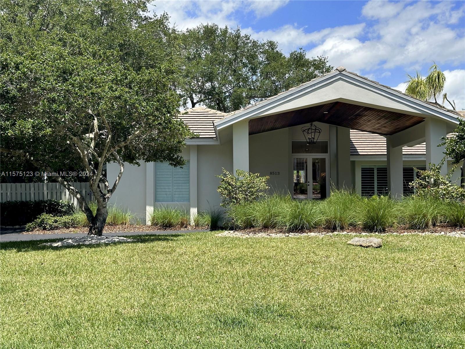 Beautifully remodeled in 2022, this home features 5 beds 3.5 baths in tranquil Palmetto Bay neighborhood. This split plan home features an amazing layout and design details including an open kitchen with eat-in quartz countertops, SS appliances, concrete tile roof, pvc plumbing, impact doors and windows, plantation shutters and dual ACs. The house has open, connected spaces perfect for entertaining and families. The layout includes the Master bed/bath and an additional bed/ bath on one side. The master bath features a double shower and separate spa tub area. The other side feature 3 beds and a Jack n Jill bathroom. The large covered outdoor patio is perfect for enjoying the pool and backyard areas.