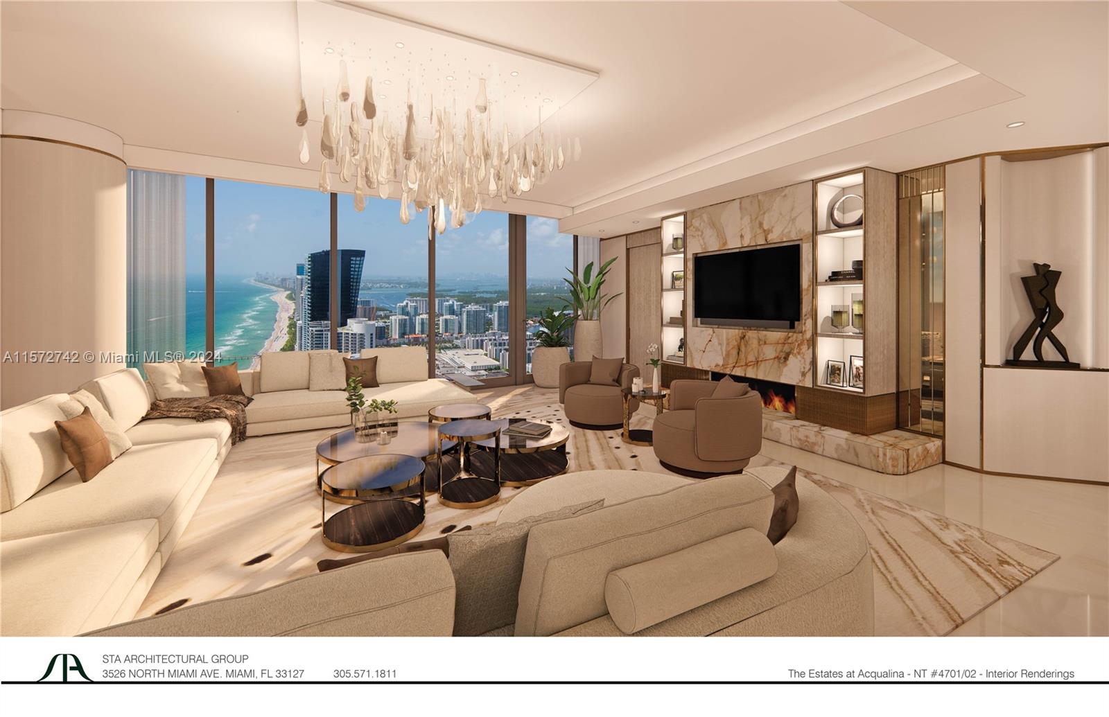 Spectacular Mansions in the sky. Full floor 5 bedrooms 7 bath residence delivered with a 1.7M Luxury Living furniture package. This custom home in the New Estates at Acqualina in the North Tower will be ready to move in third quarter 2024. Outdoor paradise with 1200 sq ft terraces with unobstructed views. Forbes 5 Star 5 Diamond Services, Concierge, Security, Rolls Royce house car, Restaurants including Avra, ILMulino, Ke-uh and Costa Grill. Fitness, Spa, Beach Club. Enjoy the Estates private amenities including bowling, ice skating, Wall Street Traders room, Speakeasy, beachfront pools, House car service  and so much more. Enjoy what the Five star, Five diamond Acqualina lifestyle has to offer and be amongst the selected few that get to call the Estates at Acqualina home!