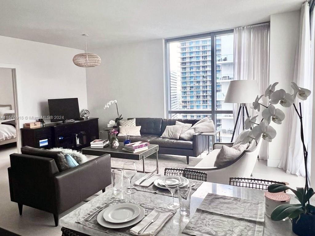 Location, Location, Location! Be in the heart of it all in this rarely available 2BD 2.5 BATH 17 line at 1060 Brickell. Enjoy the city and bay views from the 31st floor, 1386 Sq/ft unit just steps away from Mary Brickell Village and all the area has to offer. Porcelain Flooring runs throughout, kitchen has Stainless Steel appliances, glass back splash and black granite countertops. Bathrooms are finished in White marble. 1060 is a full service building that offers you Downtown living at its best!!