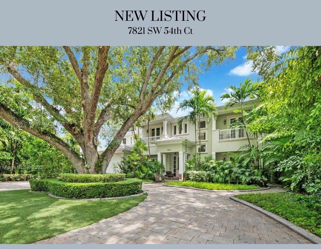RARE OPPORTUNITY HIGH PINES! This stunning 2-story home is ideally located near Miami's best private schools and the Sunset shopping mall. Enjoy privacy in the lush backyard surrounded by tropical greenery. Inside, high ceilings, limestone flooring, and a fully equipped gourmet kitchen create an inviting atmosphere. The first floor includes a media/ screening room, wet bar, in-laws/maid's room,  laundry, and a 2-car garage. Upstairs, find 3 bedrooms, 2 baths, and an oversized master suite with spa bath, sitting room/gym/office, and a large balcony. Perfect for family living and entertaining!