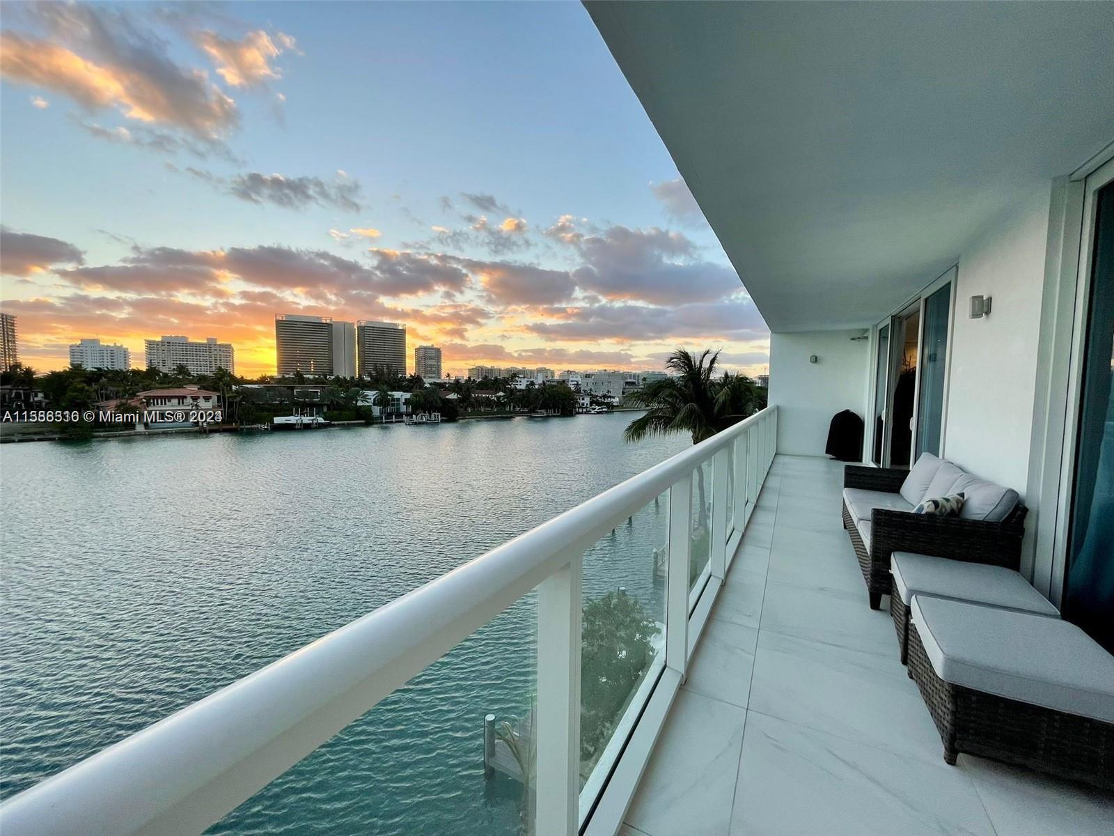 Water front view. Luxury boutique building in one of the most safe area in Miami Dade. The unit has high ceiling, tile floor in all unit, quartz countertop, Italian cabinets with Viking appliances. Great balcony to enjoy a beautiful view. The building features a bay front desk, fitness center, sauna, a waterfront barbecues, two pools, kayaks and paddle boats available, super well located in the Islands, steps away from Bal Harbor shops, restaurants, cafes and beach. Great school "A+" in the Island.