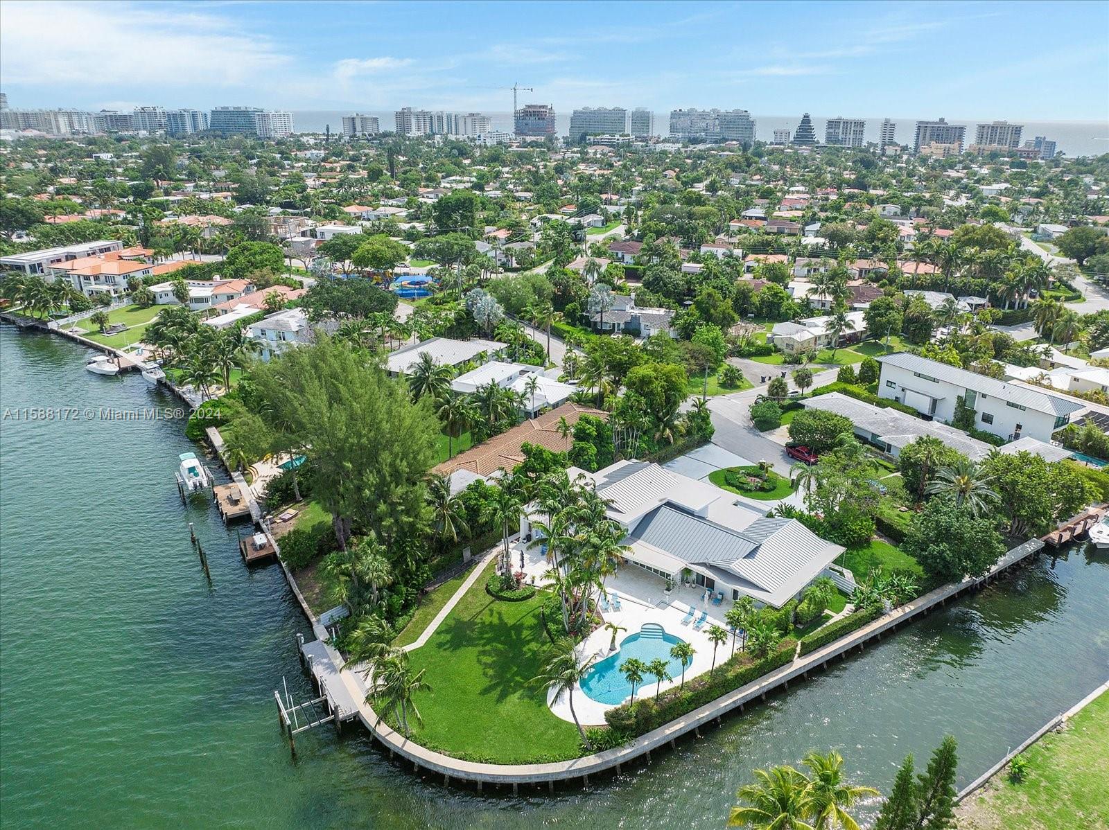Don’t miss out on this rare opportunity to own a truly exceptional waterfront property in one of Miami’s most sought-after neighborhoods. This luxurious home boasts 6000+ sqft on a 20,800 sqft corner lot located at the end of Bay Dr. The property features modern and sophisticated finishes throughout including marble floors, high ceilings, and large windows that offer plenty of natural light and breathtaking views of the water. The open-concept living and dining areas are perfect for entertaining guests. The expansive master suite offers a private balcony overlooking the water. The property features a beautiful saltwater pool with a covered terrace and a private dock with direct bay access. 8900 Bay Dr. offers the ultimate South Florida lifestyle.