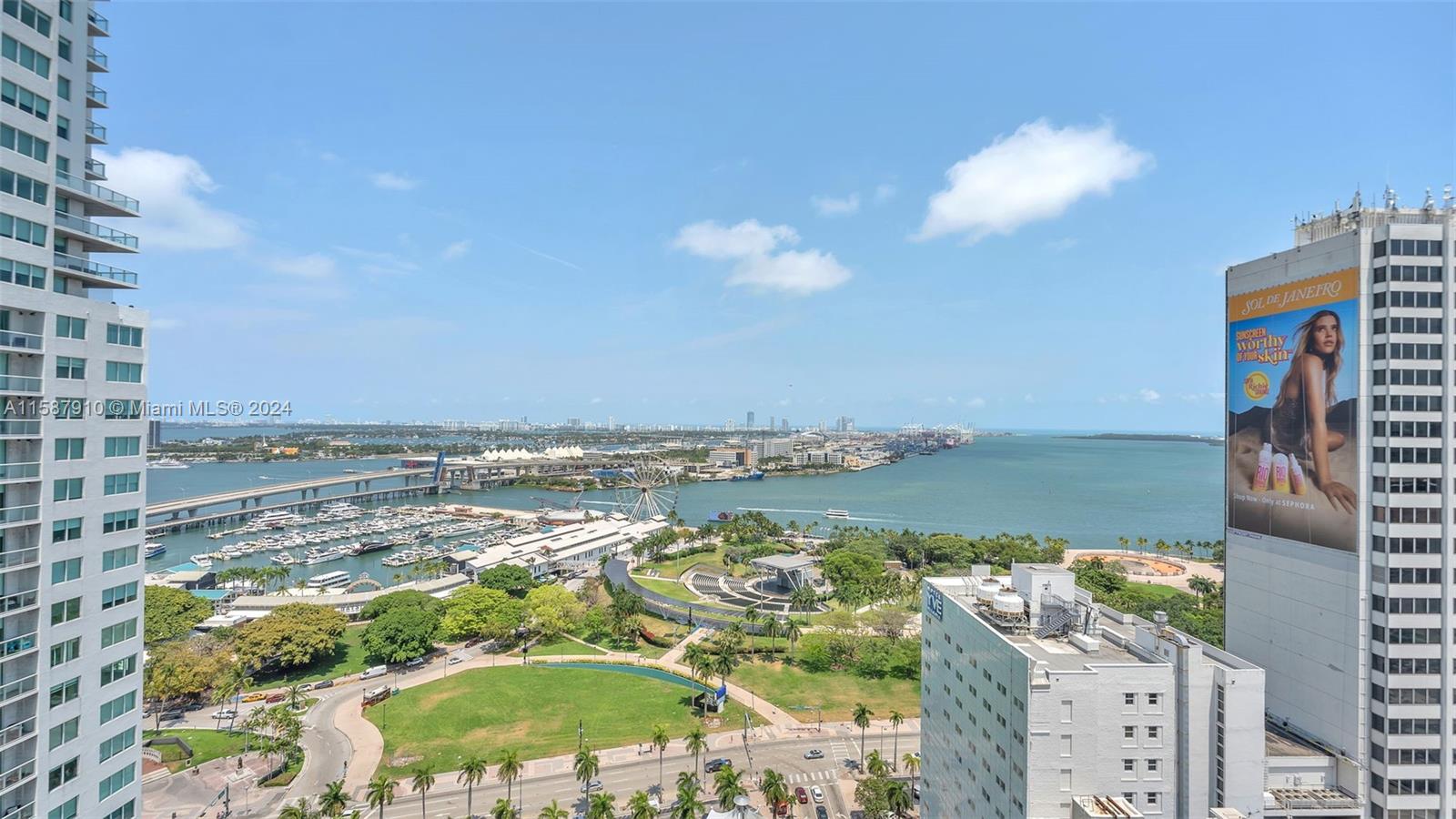 Vizcayne South is a modern, elegant & prestigious location in Biscayne Bay. This 2 bed, 2bath unit offers a Kitchen that is perfect for the cook, with marble counters, stainless steel appliances, bar top counter. The living & dining room are just adjacent with stunning views of the Bay & Port of Miami beyond, making this a perfect place to entertain or just relax & enjoy the breezes. Each bedroom has its own bath. The complex itself offers luxury, resort-style living, with three pools, expansive sundeck, jacuzzi, fitness center, spa, club room, billiards, bar, movie theatre. You also have a full-service concierge, doorman, valet parking, ground-level retail stores and so much more. Not to mention just steps away from all that Biscayne Bay has to offer & Miami Beach just minutes away.