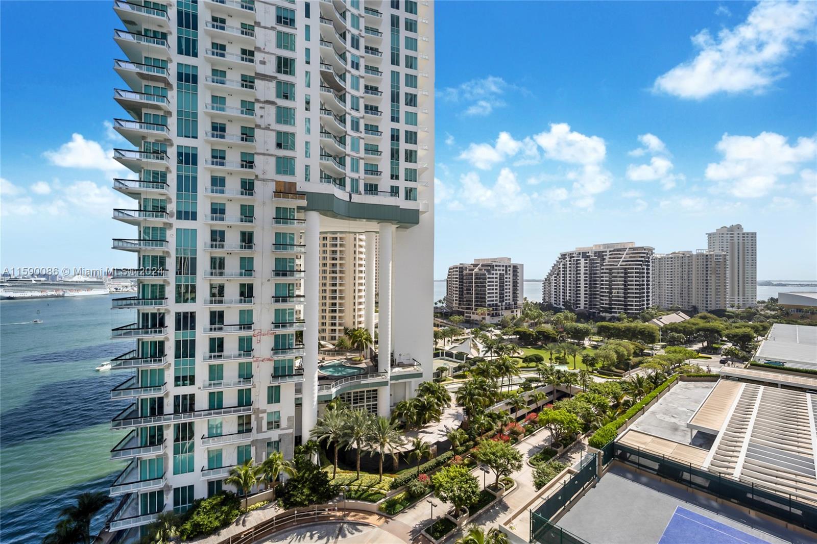 Rare opportunity to lease a corner unit in the most desired line 08 at Carbonell. The unit has an integrated kitchen, Italian cabinetry, and an expansive balcony offering Biscayne Bay views. Unit comes with 1 assigned parking space, but a second can be rented from other tenants for additional cost. The building's amenities include 24-hour security and concierge service, tennis courts, gym, pool area, indoor kids room, and much more.