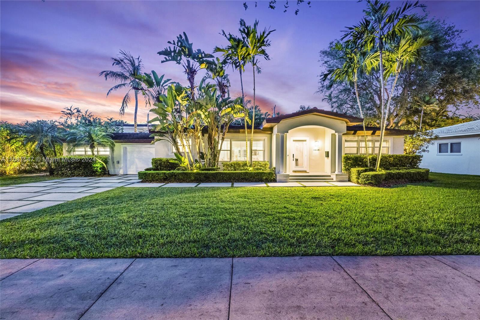 Located on a pristine, tree-lined street in Coral Gables, this well-appointed one-story home has 3,149 sq. ft. with 4 beds, 3.5 baths, a home office and flex space for gym or playroom. The home has been recently updated, boasting a stunning new chef’s kitchen complete with high-end appliances and a separate butler’s kitchen and pantry. The master suite impresses with two walk-in closets, a large bathroom w/ walk-in shower, oversize soaking tub and dual vanities. Outside, you will find the perfect backyard oasis featuring a weatherproof, motorized louvered roof pergola with retractable screen walls, perfect for entertaining guests or lounging by the salt-water system pool with sun shelf and built-in seating ledge. Located just minutes from UM main campus, airport and downtown Coral Gables