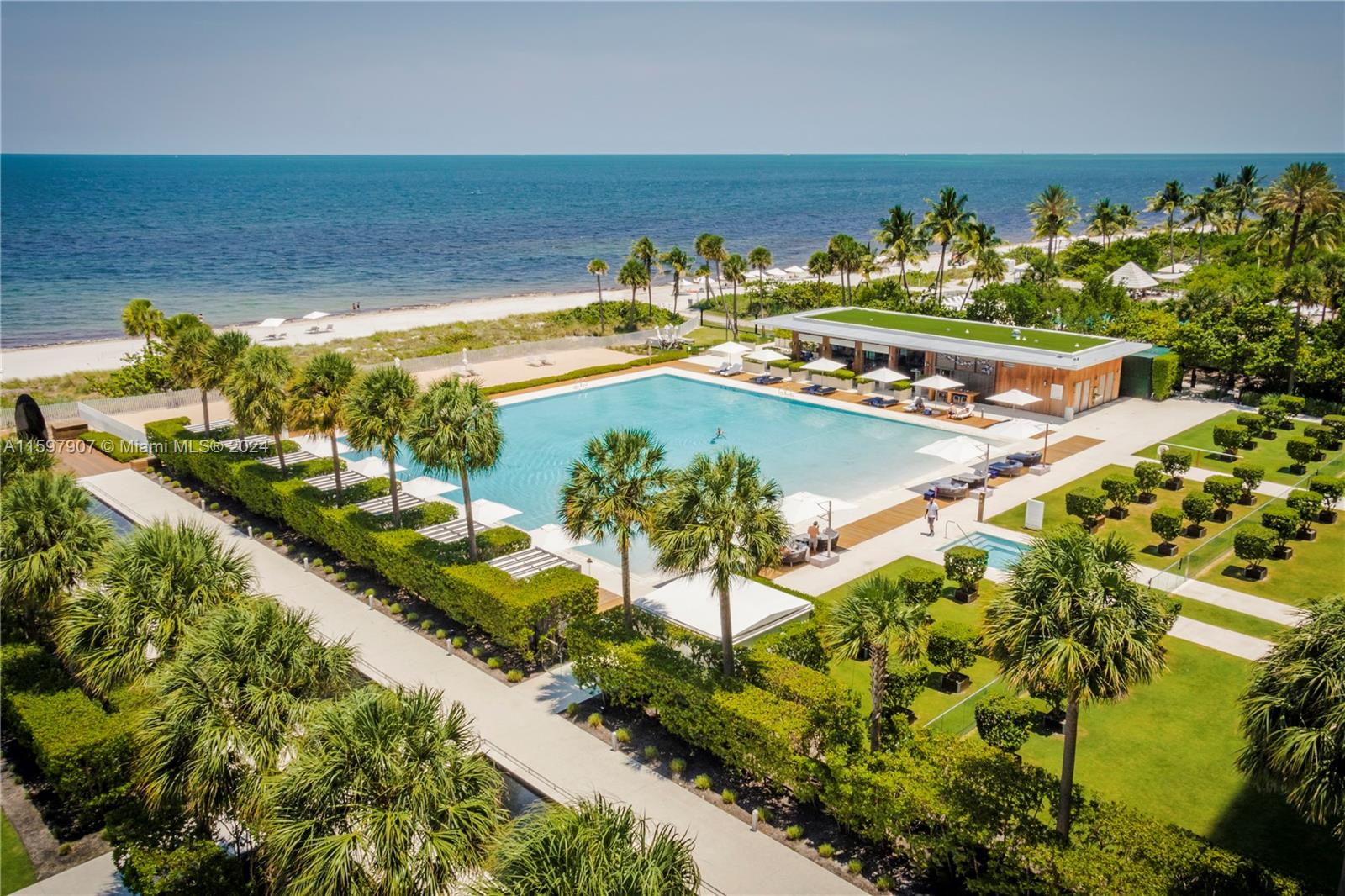 Enjoy an unobstructed ocean view from a chic 2 Bedroom+ den, 2.5 bathrooms unit at the prestigious Oceana Key Biscayne. Den feature's modern design sliding door for privacy. Private elevator access to unit with floor ceiling windows throughout. Unit is tastefully furnished. Highly desired neighborhood features top-class amenities including 100x100 ft recreational pool, a lap pool, state of the art fitness center, putting green, pool beach, restaurant and more!