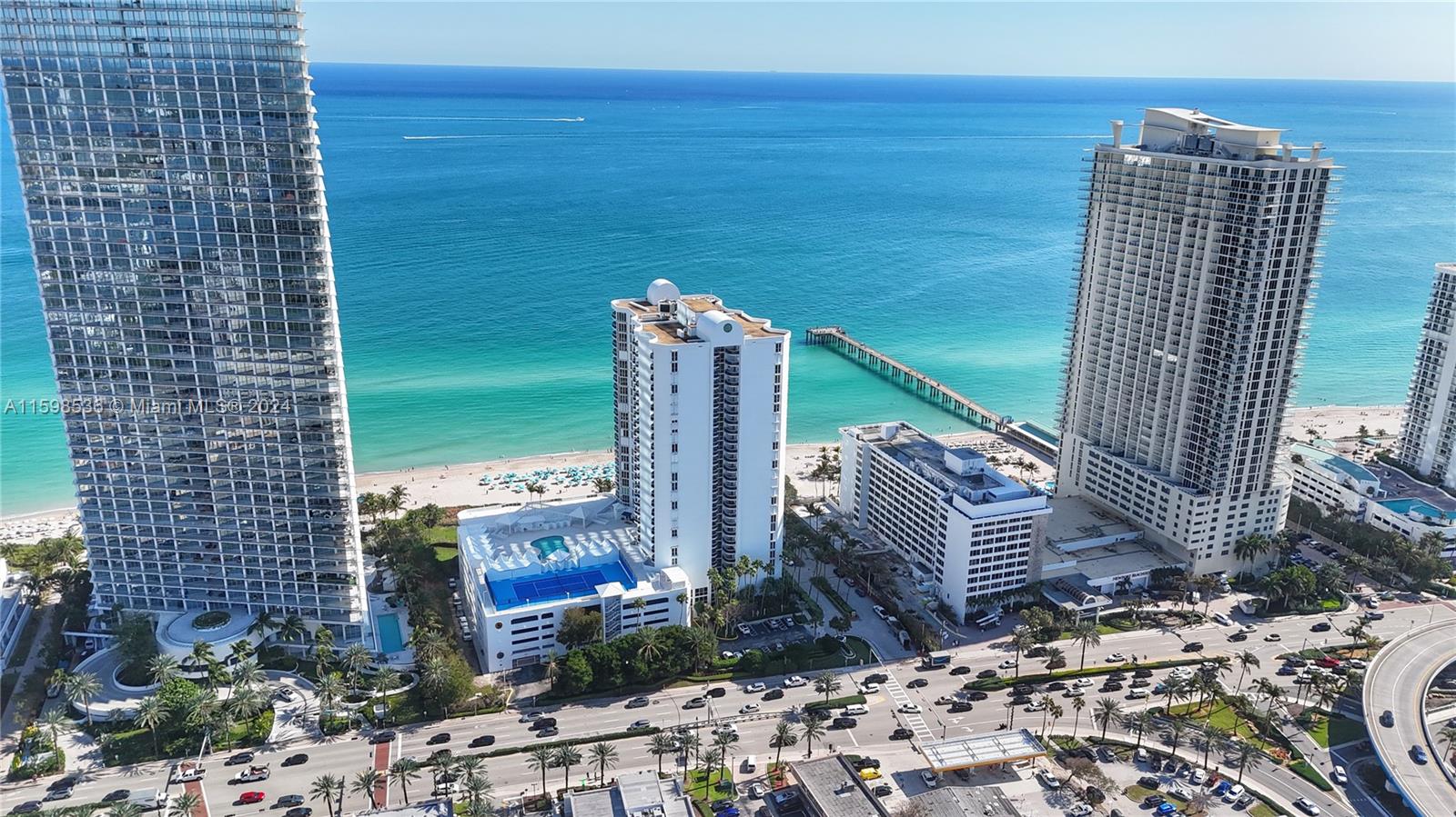 Discover unparalleled beachfront living in this expansive 3-bedroom, 2-bathroom unit at Sands Pointe, Sunny Isles. Spanning 1,830 square feet within a well-established building, this residence offers breathtaking ocean views. The open floor plan seamlessly connects the living area to a private terrace, creating an ideal space for entertaining or simply relaxing. The master suite features a walk-in closet and a luxurious en-suite bathroom. With timeless finishes, Sands Pointe provides amenities including a pool, beach access, fitness center, and 24-hour security. Ideally situated near Bal Harbour Shops, dining, and entertainment, this property offers the ultimate beachfront lifestyle, whether as a primary residence, vacation home, or investment opportunity