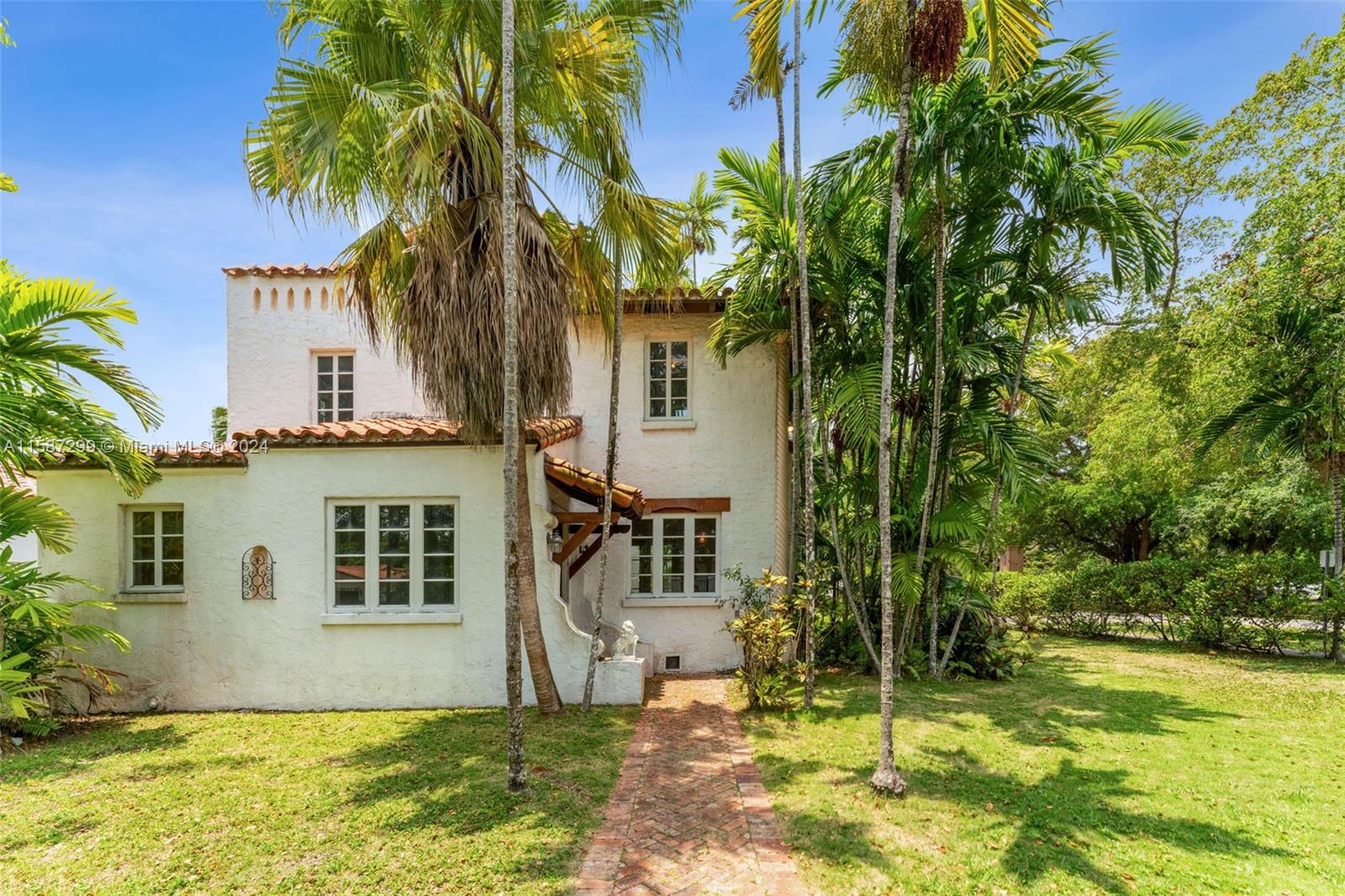 Charming Historic Home in Coral Gables!

This exquisite residence offers a private, commodious living space on a generous 13,200 square foot corner lot, with vast potential. Nestled around a serene courtyard, this elegant two-story home boasts 3 spacious bedrooms and 3 full bathrooms. Recently updated, the interior harmoniously blends the timeless charm of a classic Coral Gables home with stylish modern touches throughout. Seize the opportunity to add your personal touch to this classic beauty today and make it yours.