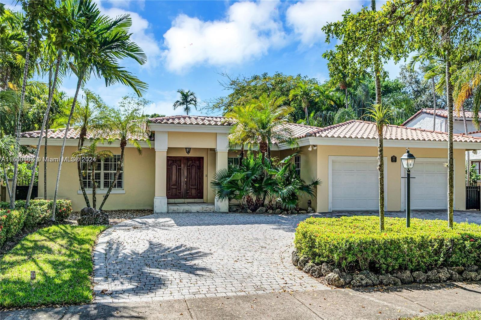 Designed for both beauty and functionality this 1998 Coral Gables home nestled on a premier street has something for everyone. Greeted by a formal Foyer entrance the layout is ideal for entertaining with formal living & dining room plus oversized family room. Kitchen offers open design complete with snack counter & expansive dinette area with Bay windows overlooking the yard. Spacious bedrooms plus a huge primary suite, tons of closet space & an abundance of natural light. Enjoy a traditional layout or remaster the footprint to an open-concept style. Other amenities include plantation shutters, 1 car garage, complete guest quarter & double lot, plenty of room for a stunning pool/patio area. Minutes from exquisite dining and shopping, golf courses, the Biltmore hotel and excellent schools.