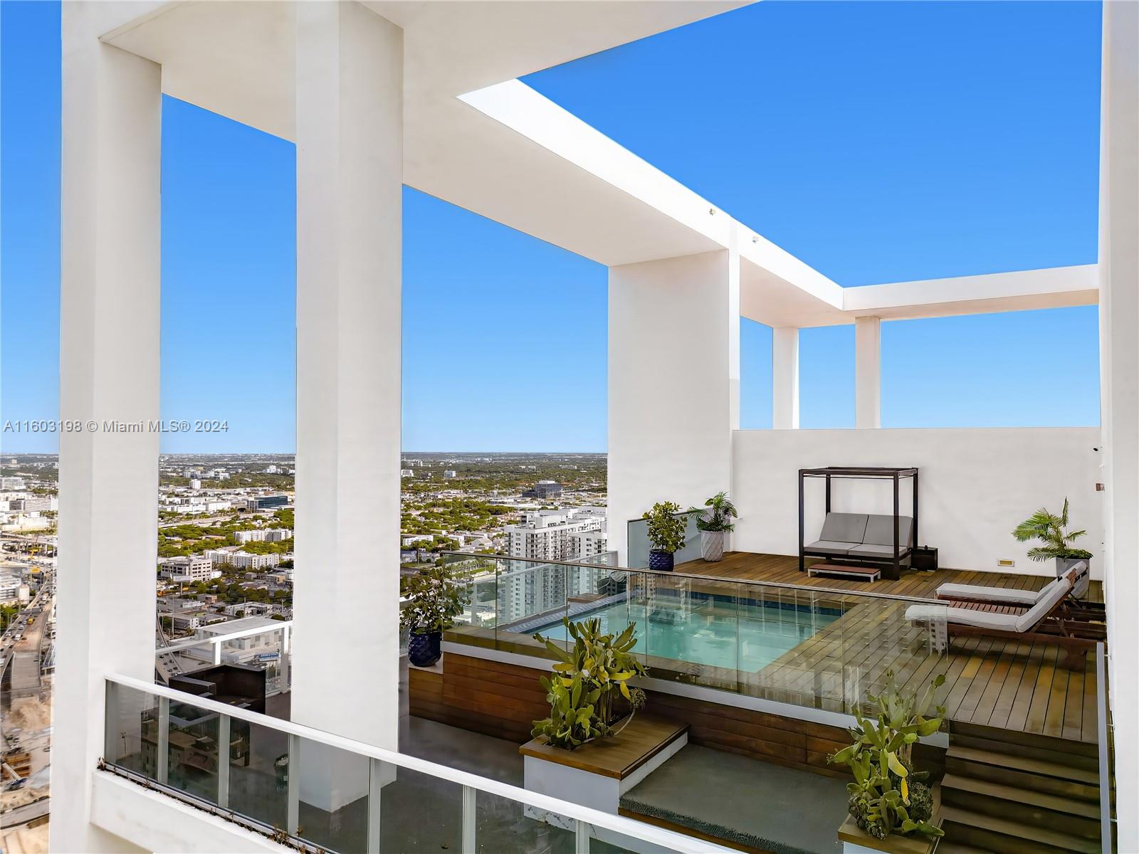 Immerse yourself in breathtaking 180-degree vistas from this sleek 2,681 square foot, three-level penthouse haven. Elevate your lifestyle in this fully renovated 2 bedroom + den with soaring 20-foot ceilings that redefine luxury, while the spa-inspired steam shower offers a serene escape. Step onto the sprawling 1,700 square foot private rooftop terrace, boasting an infinity-edge pool, embodying contemporary opulence in a class of its own, curated by the esteemed ID Karine Rousseau in 2018. Indulge in five temperature-controlled dipping pools, cutting-edge gym facilities, and pamper yourself at the exclusive Clinique La Prairie Spa. With added perks like access to the South of 5th Beach Club and personalized concierge services, Ten Museum encapsulates the pinnacle of modern luxury living.
